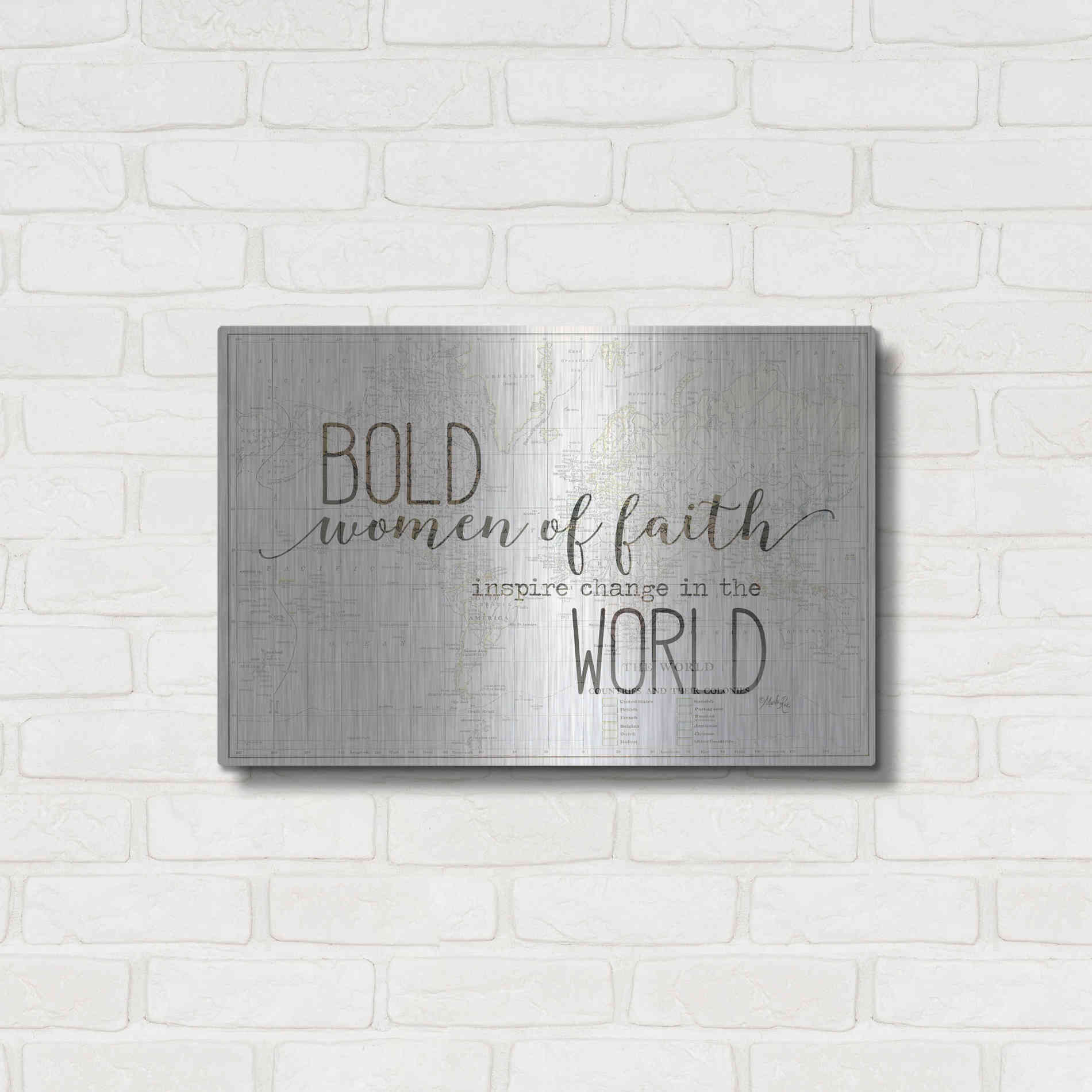 Luxe Metal Art 'Bold Women of Faith' by Marla Rae, Metal Wall Art,24x16