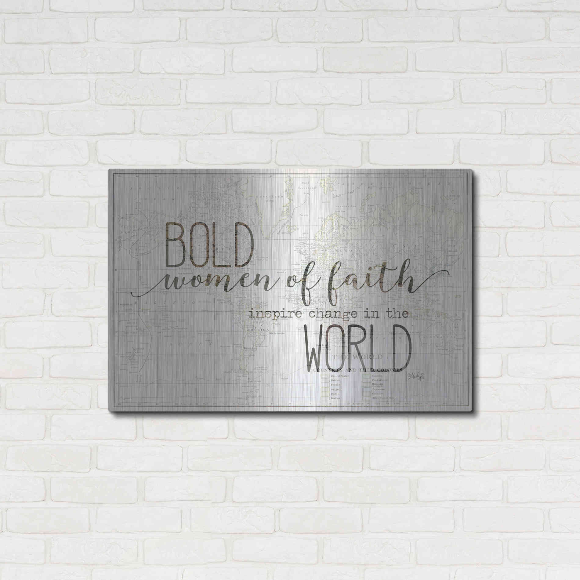 Luxe Metal Art 'Bold Women of Faith' by Marla Rae, Metal Wall Art,36x24