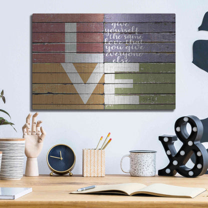 Luxe Metal Art 'Give Yourself the Same Love' by Marla Rae, Metal Wall Art,16x12