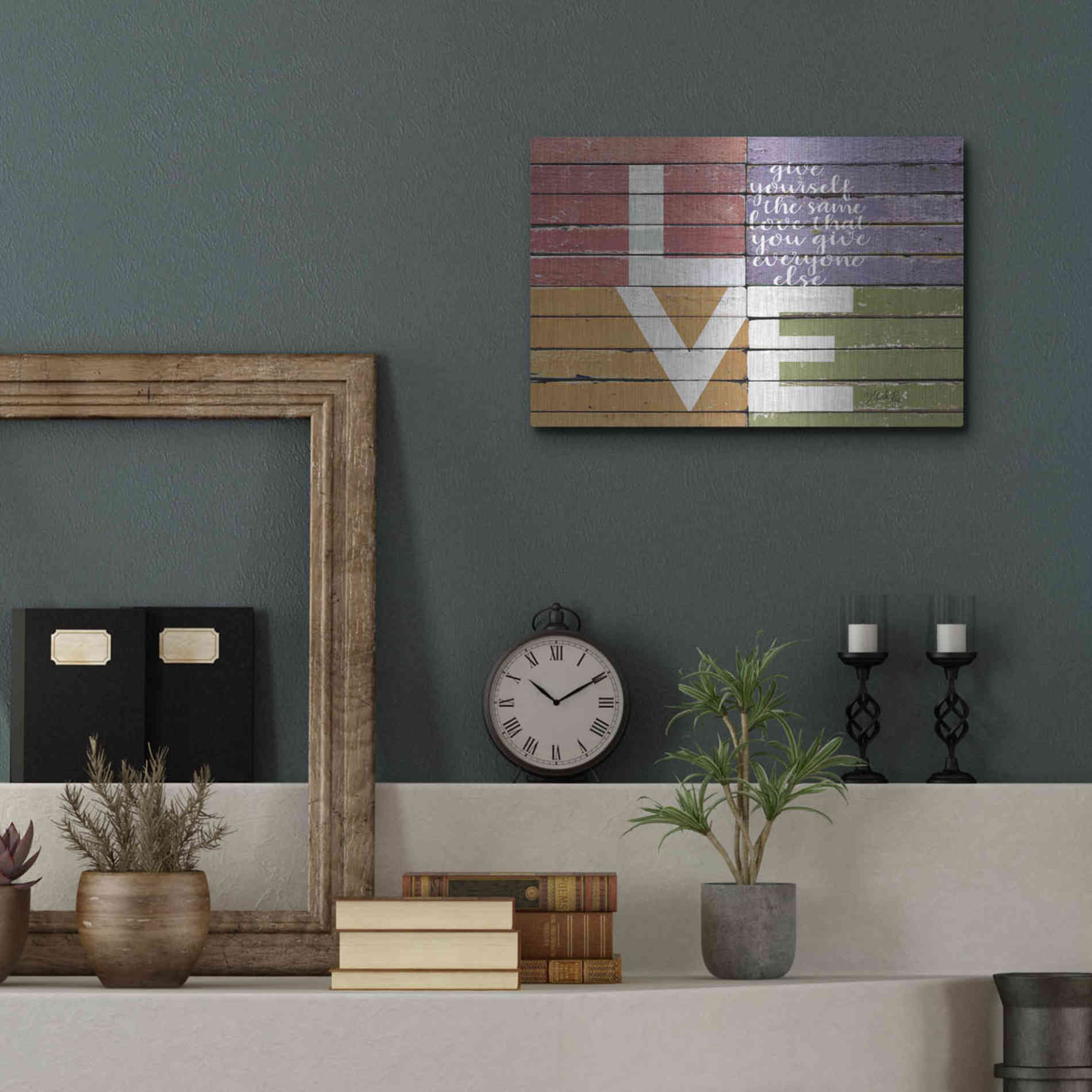 Luxe Metal Art 'Give Yourself the Same Love' by Marla Rae, Metal Wall Art,16x12
