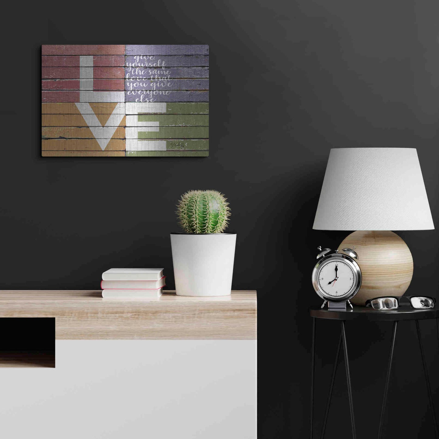 Luxe Metal Art 'Give Yourself the Same Love' by Marla Rae, Metal Wall Art,24x16