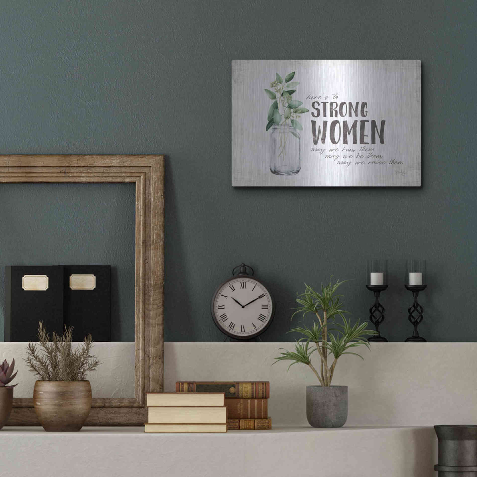 Luxe Metal Art 'Here's to Strong Women' by Marla Rae, Metal Wall Art,16x12