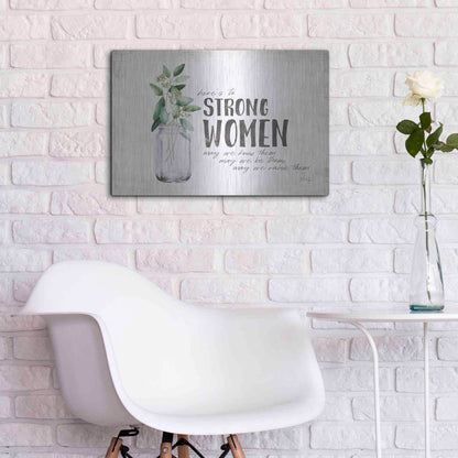 Luxe Metal Art 'Here's to Strong Women' by Marla Rae, Metal Wall Art,24x16