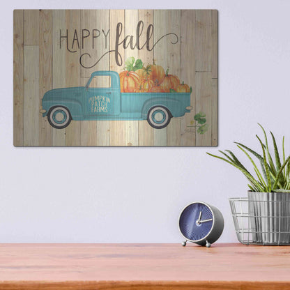 Luxe Metal Art 'Happy Fall' by Marla Rae, Metal Wall Art,16x12