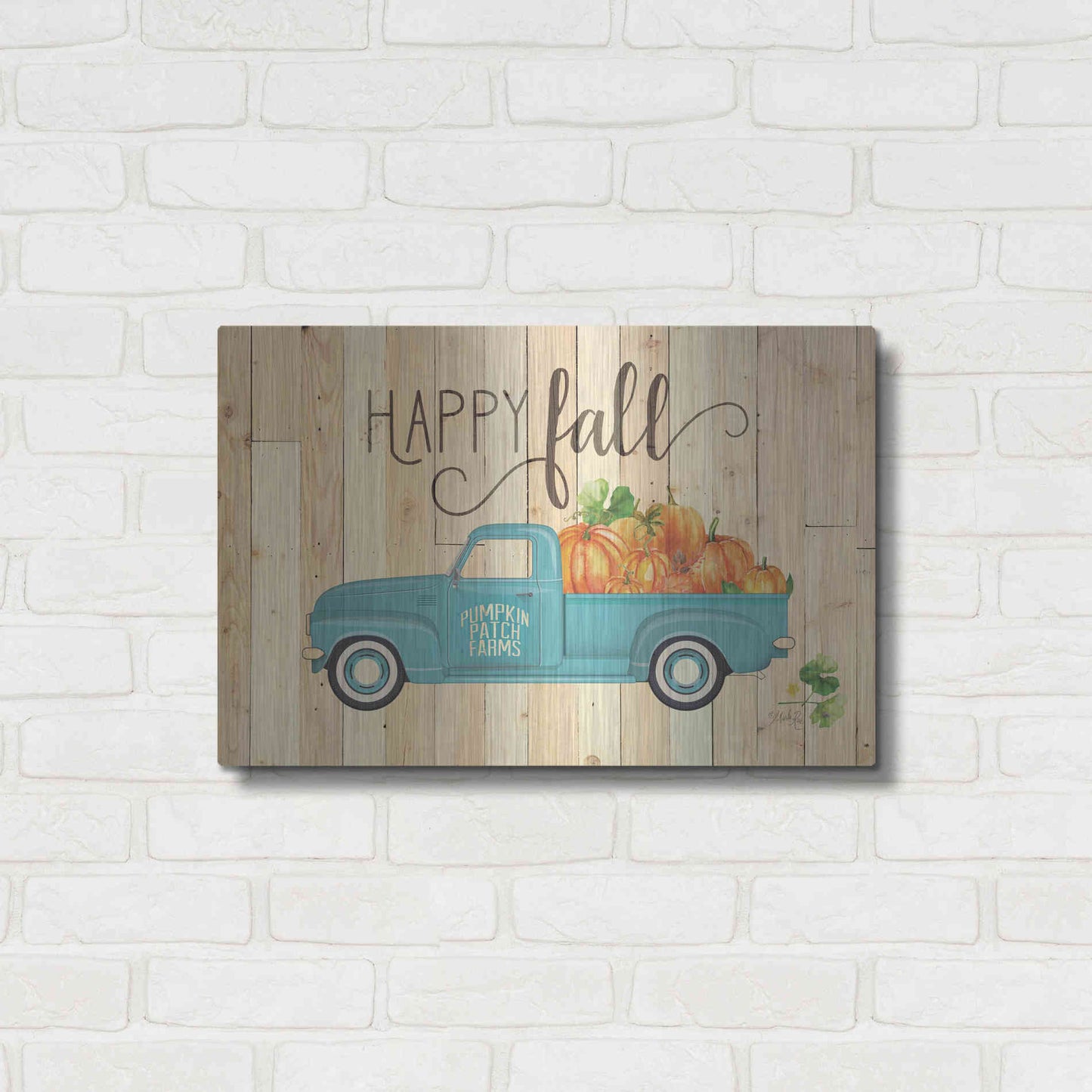 Luxe Metal Art 'Happy Fall' by Marla Rae, Metal Wall Art,24x16