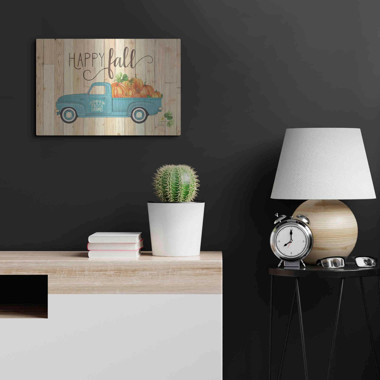 Luxe Metal Art 'Happy Fall' by Marla Rae, Metal Wall Art,24x16