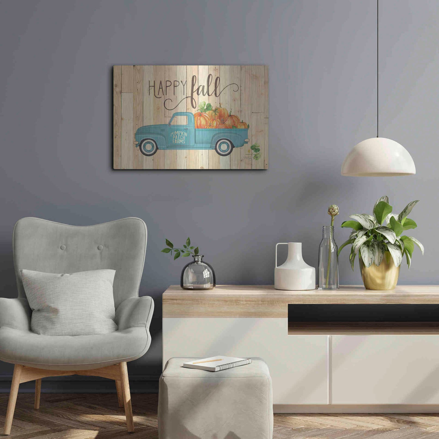 Luxe Metal Art 'Happy Fall' by Marla Rae, Metal Wall Art,24x16