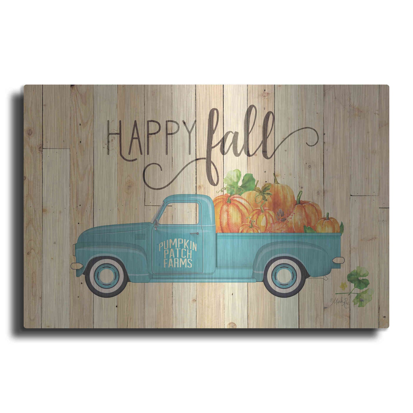 Luxe Metal Art 'Happy Fall' by Marla Rae, Metal Wall Art