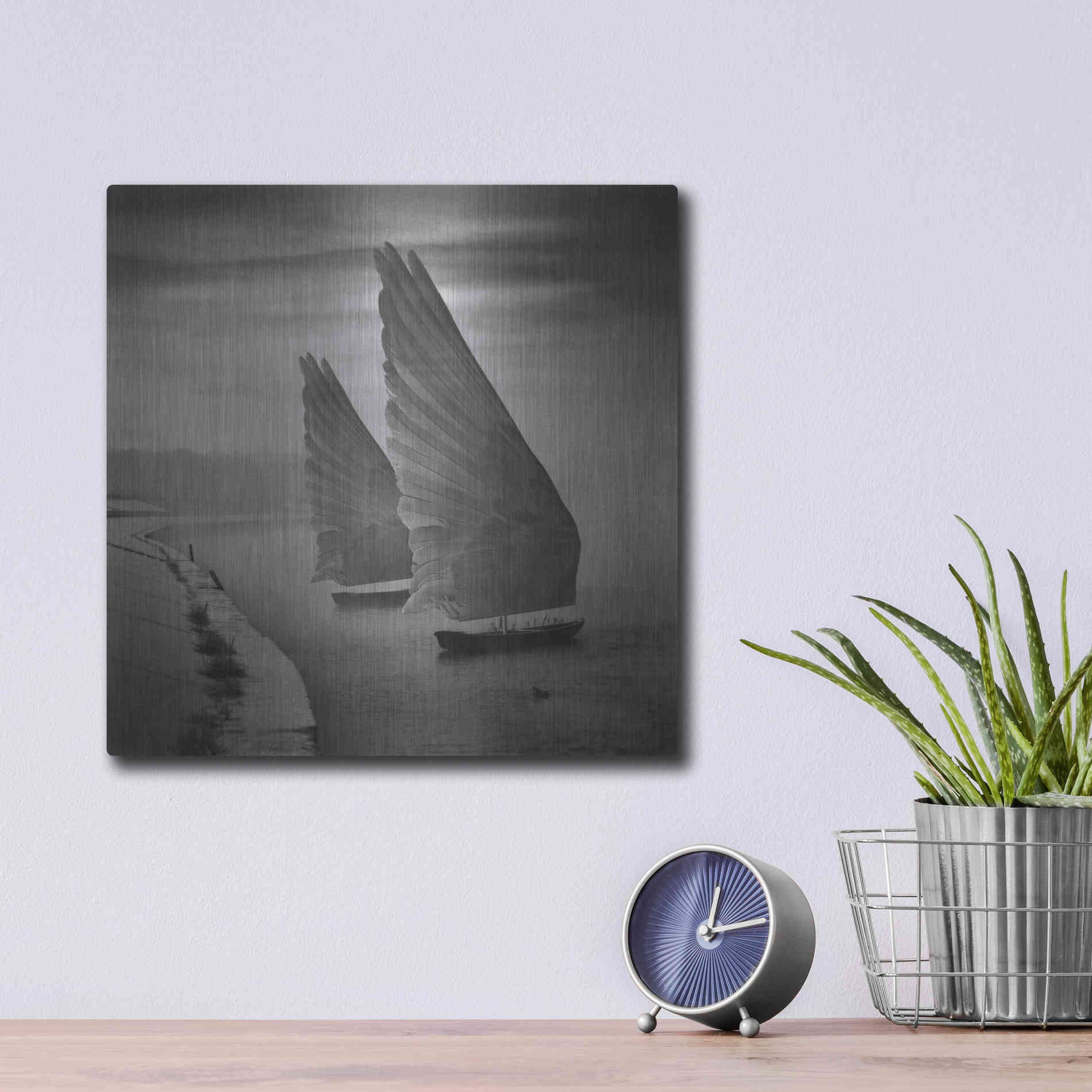 Luxe Metal Art 'Wings of Imagination' by Dariusz Klimczak, Metal Wall Art,12x12