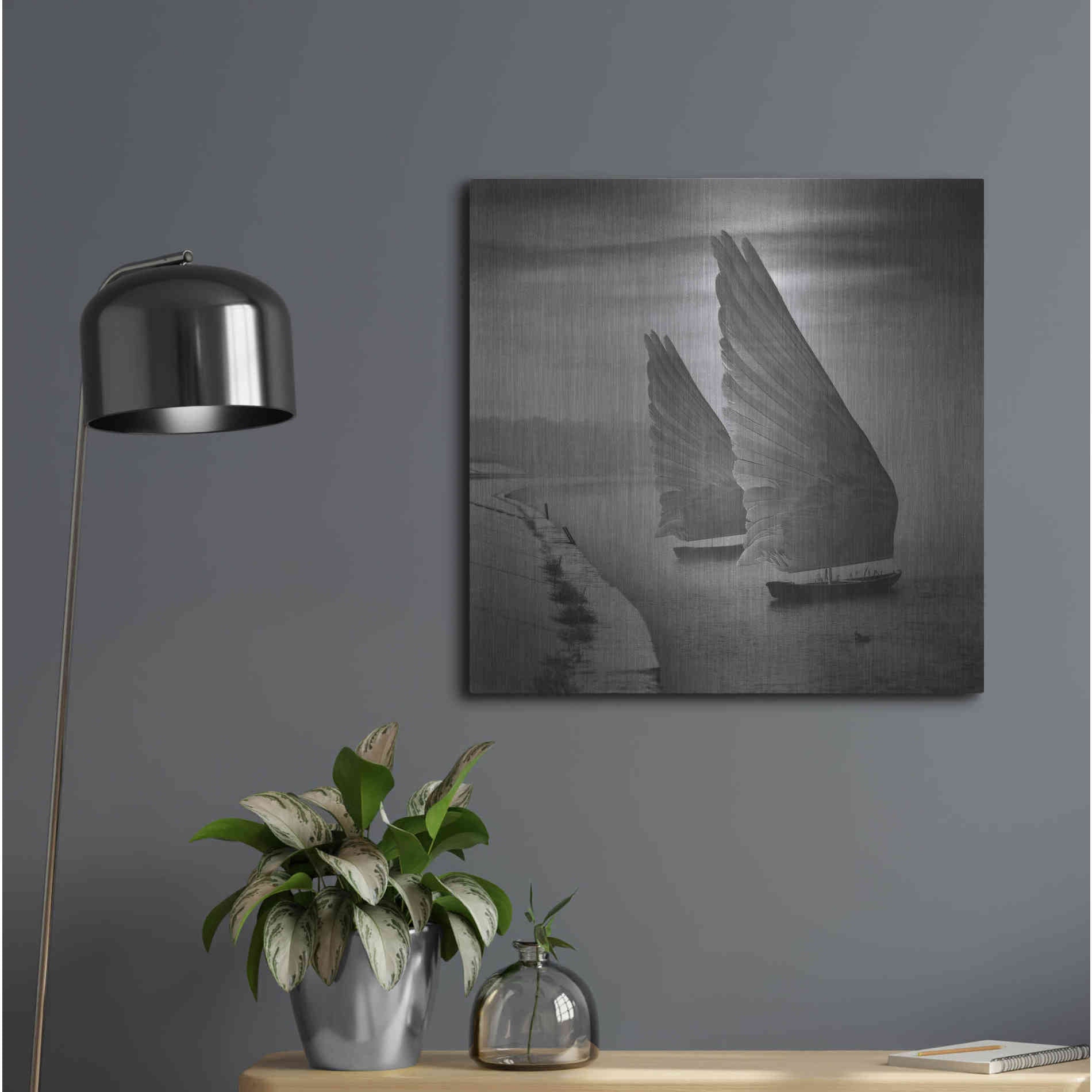Luxe Metal Art 'Wings of Imagination' by Dariusz Klimczak, Metal Wall Art,24x24