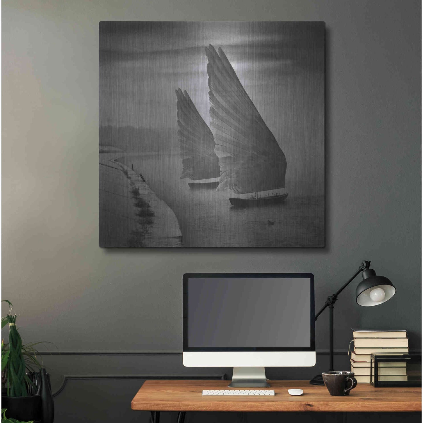 Luxe Metal Art 'Wings of Imagination' by Dariusz Klimczak, Metal Wall Art,36x36