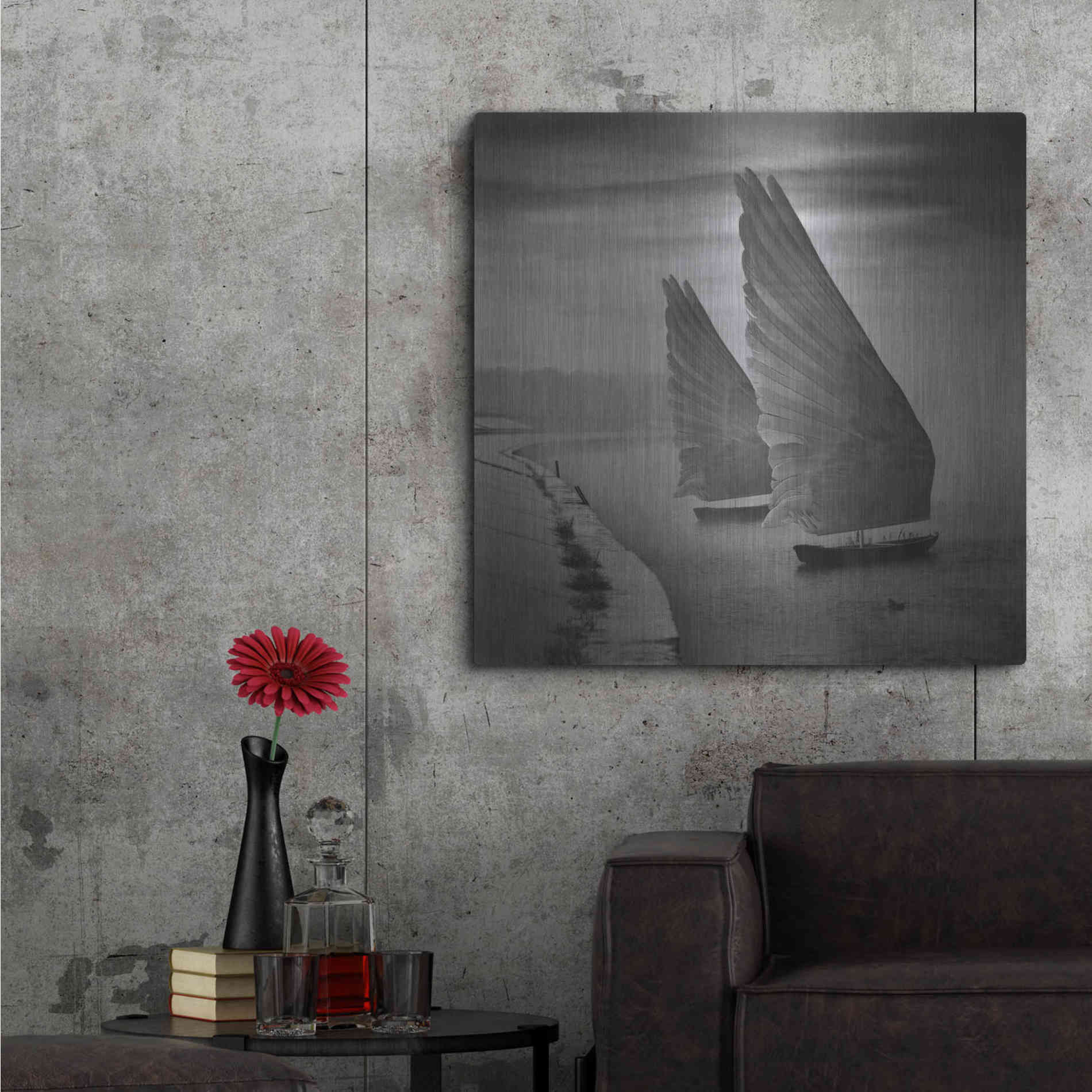 Luxe Metal Art 'Wings of Imagination' by Dariusz Klimczak, Metal Wall Art,36x36