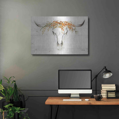Luxe Metal Art 'Fall Steer Skull' by Marla Rae, Metal Wall Art,36x24