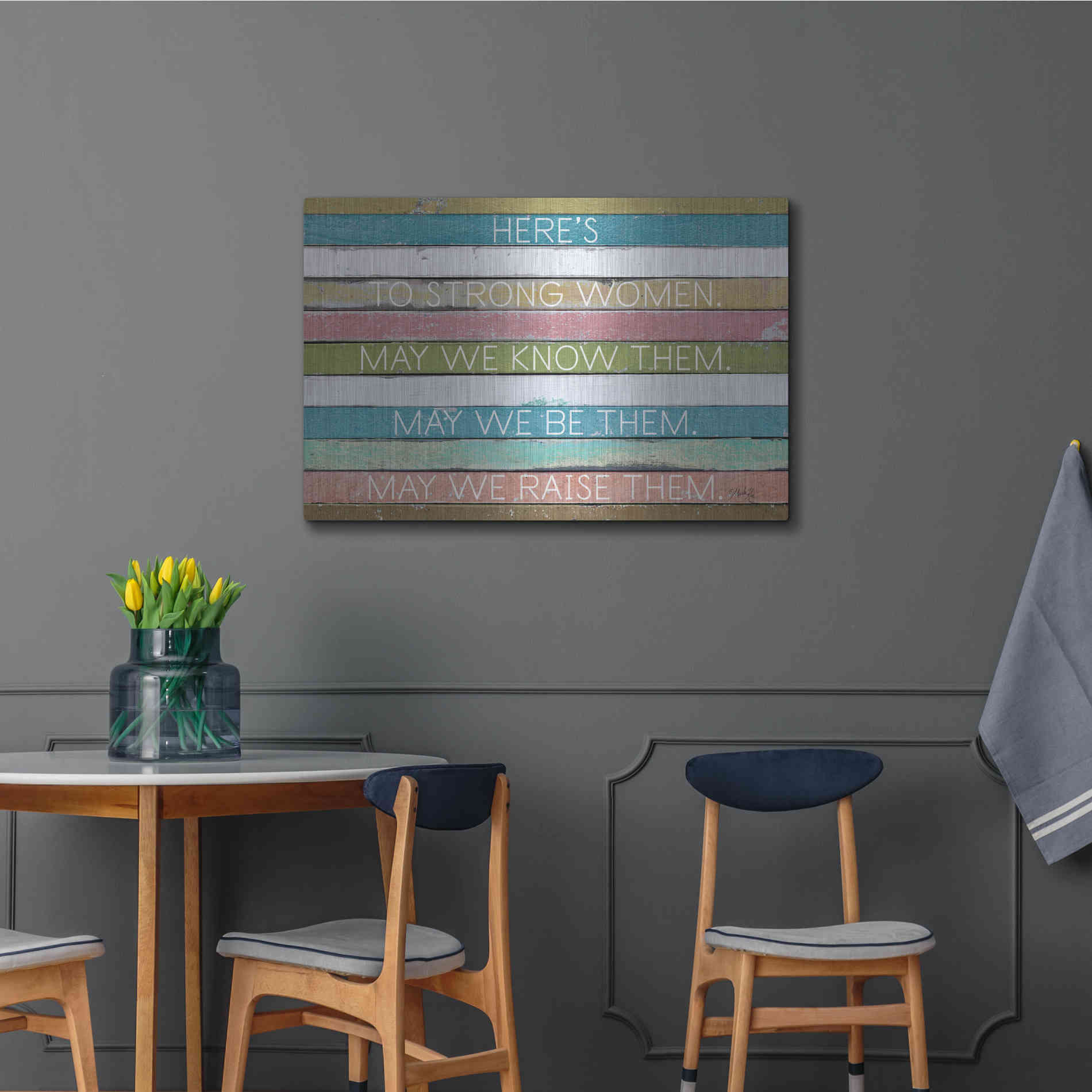 Luxe Metal Art 'Here's to Strong Women II' by Marla Rae, Metal Wall Art,36x24