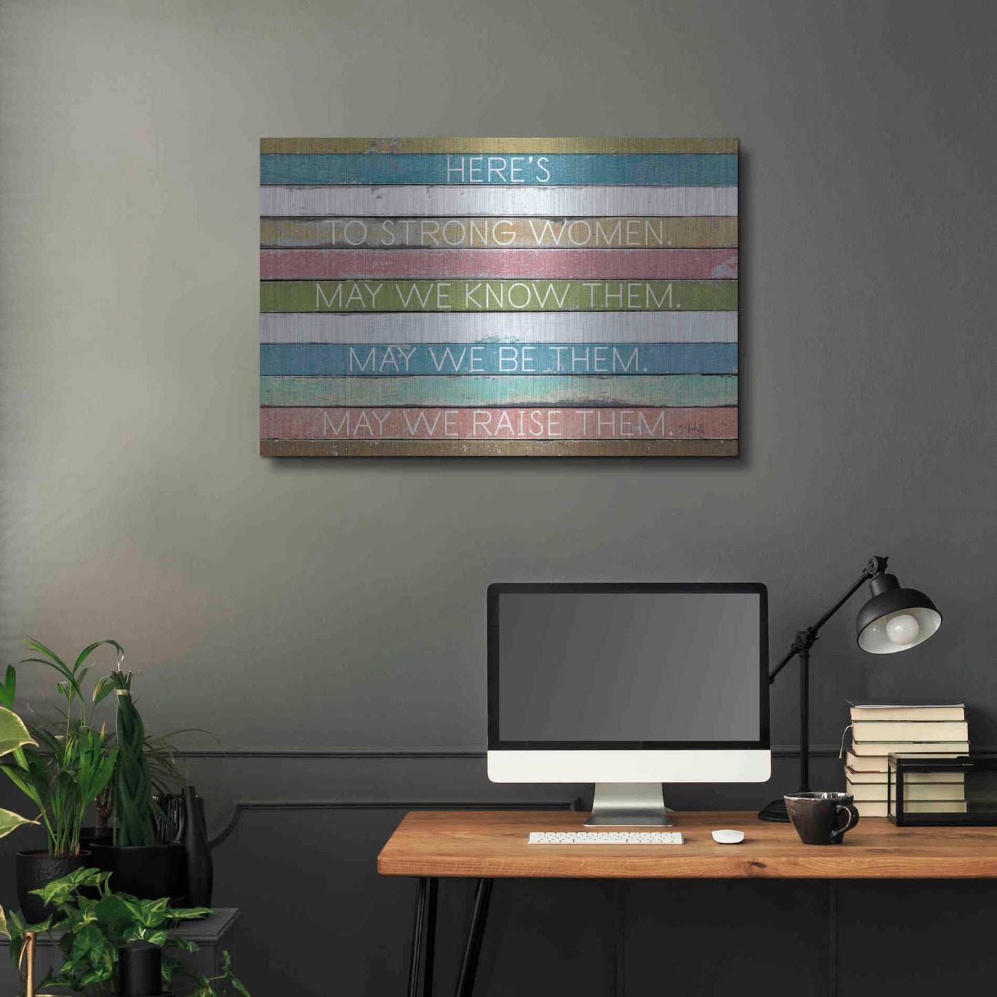 Luxe Metal Art 'Here's to Strong Women II' by Marla Rae, Metal Wall Art,36x24
