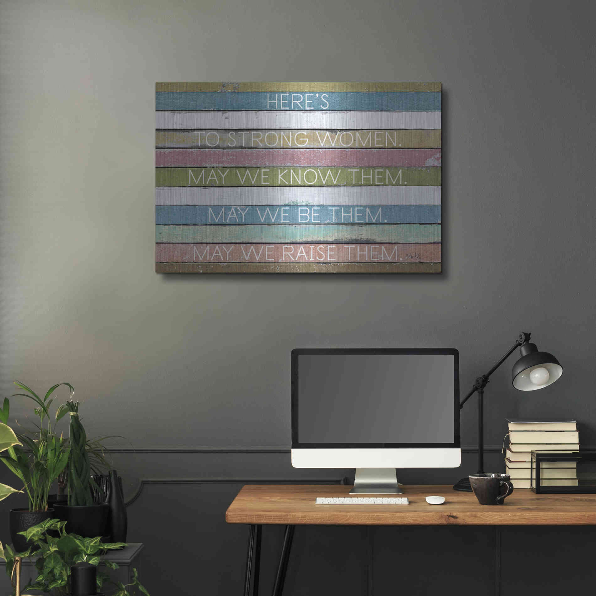 Luxe Metal Art 'Here's to Strong Women II' by Marla Rae, Metal Wall Art,36x24