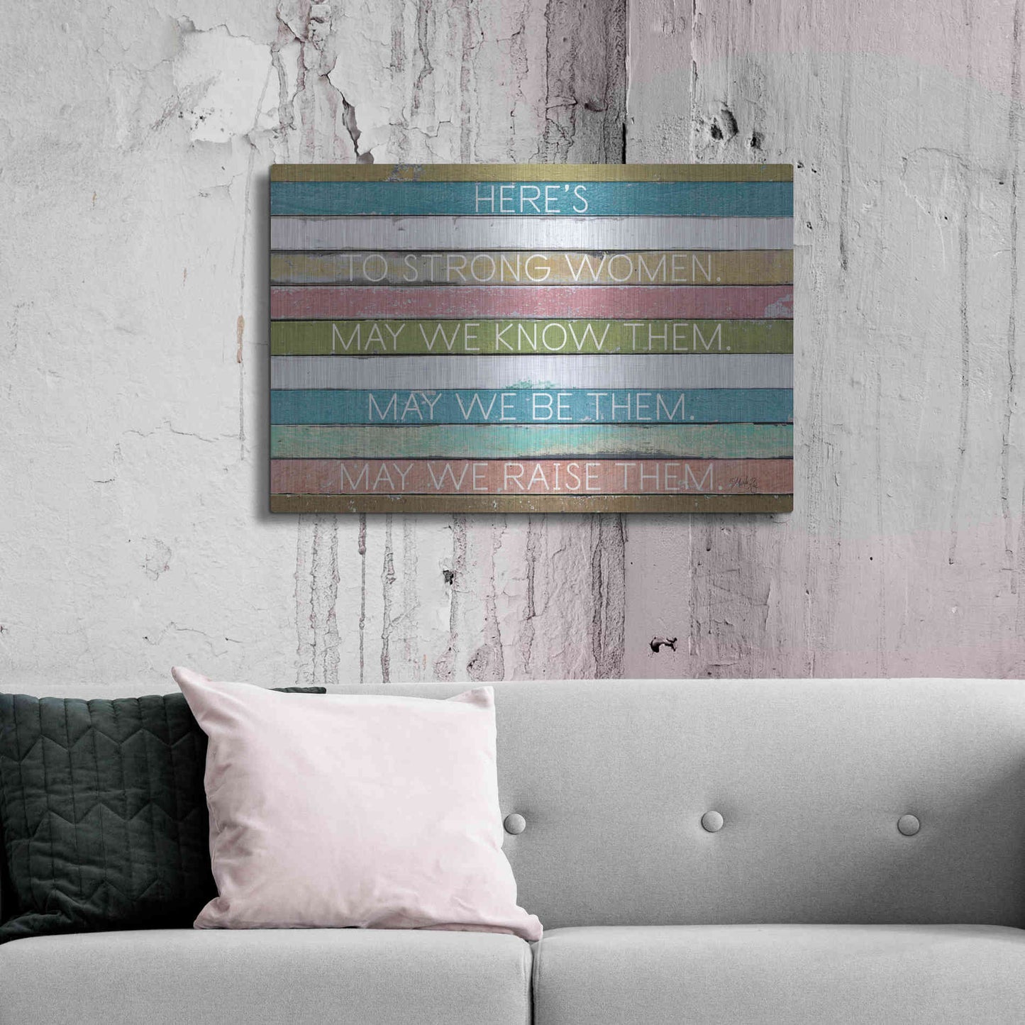 Luxe Metal Art 'Here's to Strong Women II' by Marla Rae, Metal Wall Art,36x24