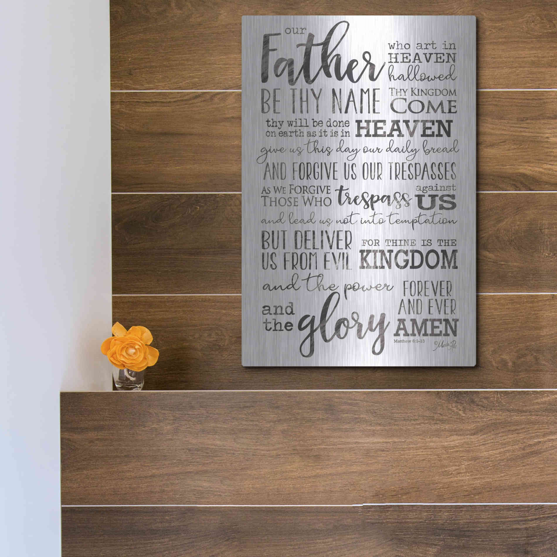 Luxe Metal Art 'Our Father' by Marla Rae, Metal Wall Art,12x16