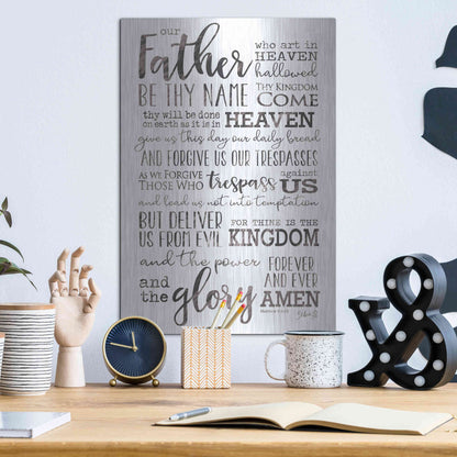 Luxe Metal Art 'Our Father' by Marla Rae, Metal Wall Art,12x16