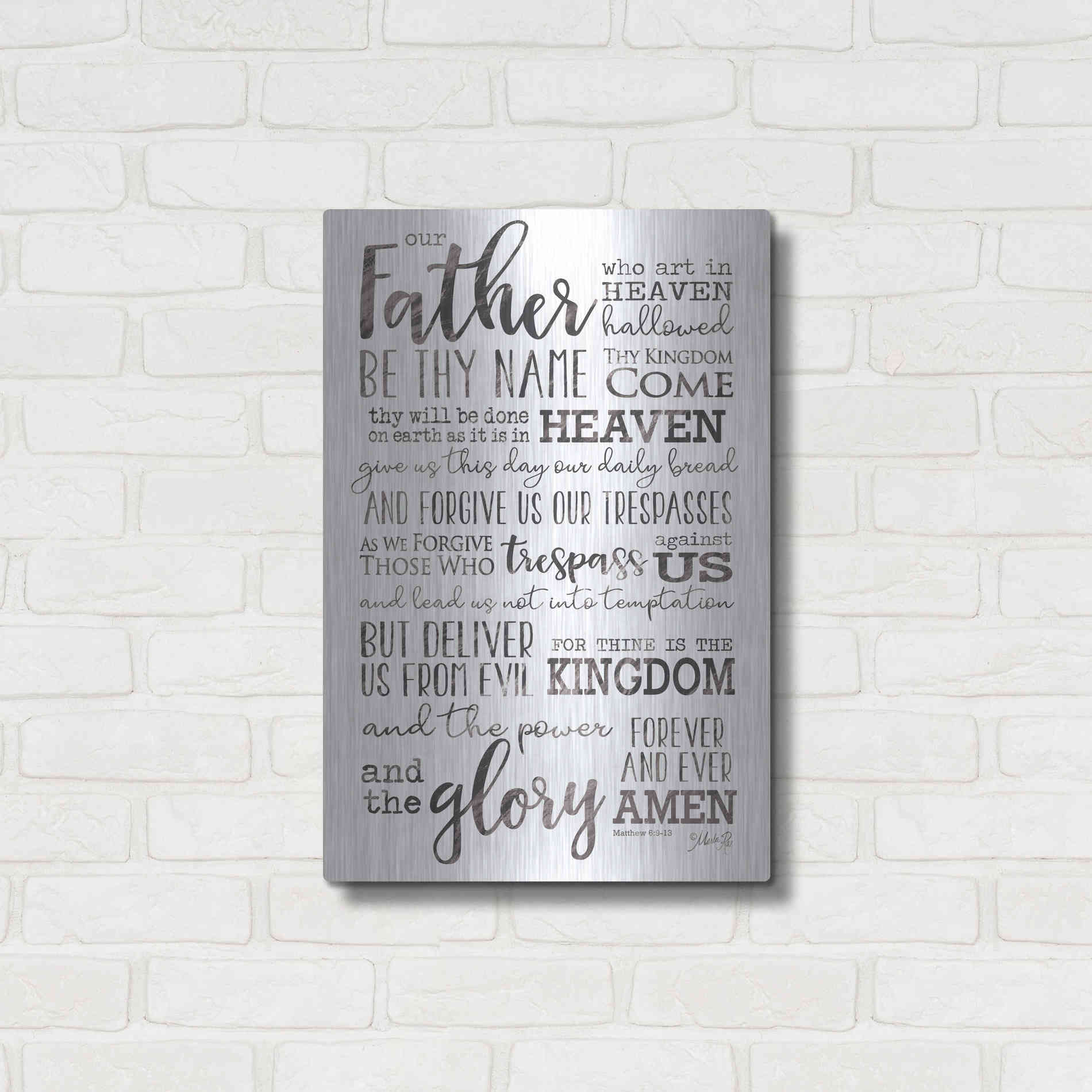 Luxe Metal Art 'Our Father' by Marla Rae, Metal Wall Art,16x24