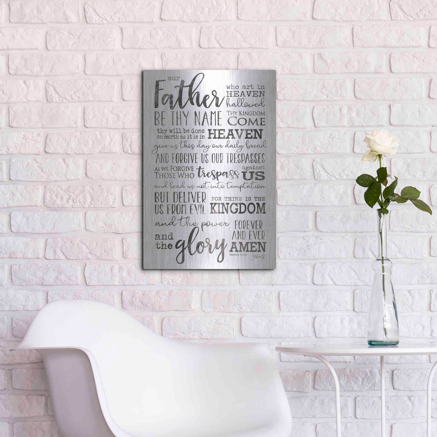 Luxe Metal Art 'Our Father' by Marla Rae, Metal Wall Art,16x24