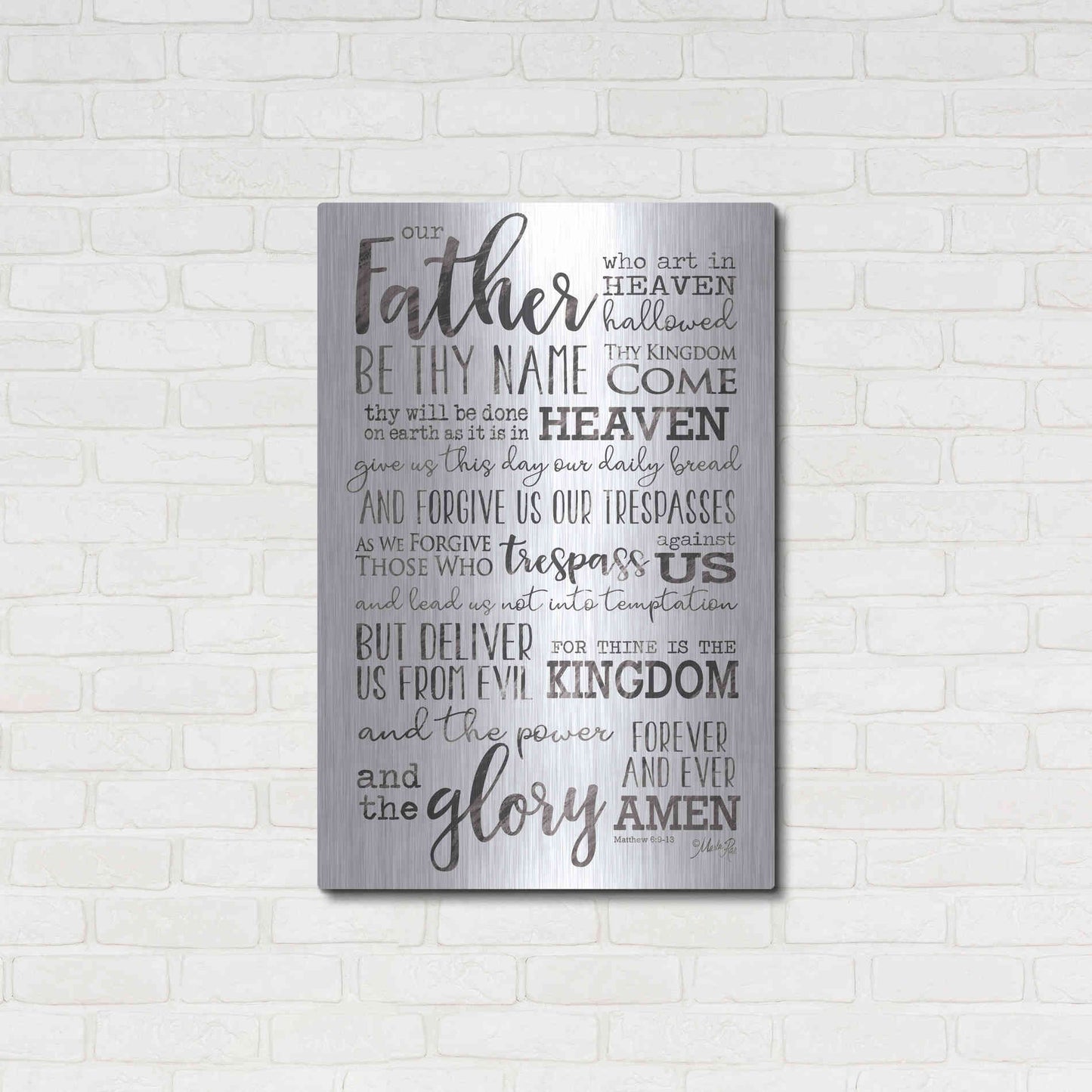 Luxe Metal Art 'Our Father' by Marla Rae, Metal Wall Art,24x36