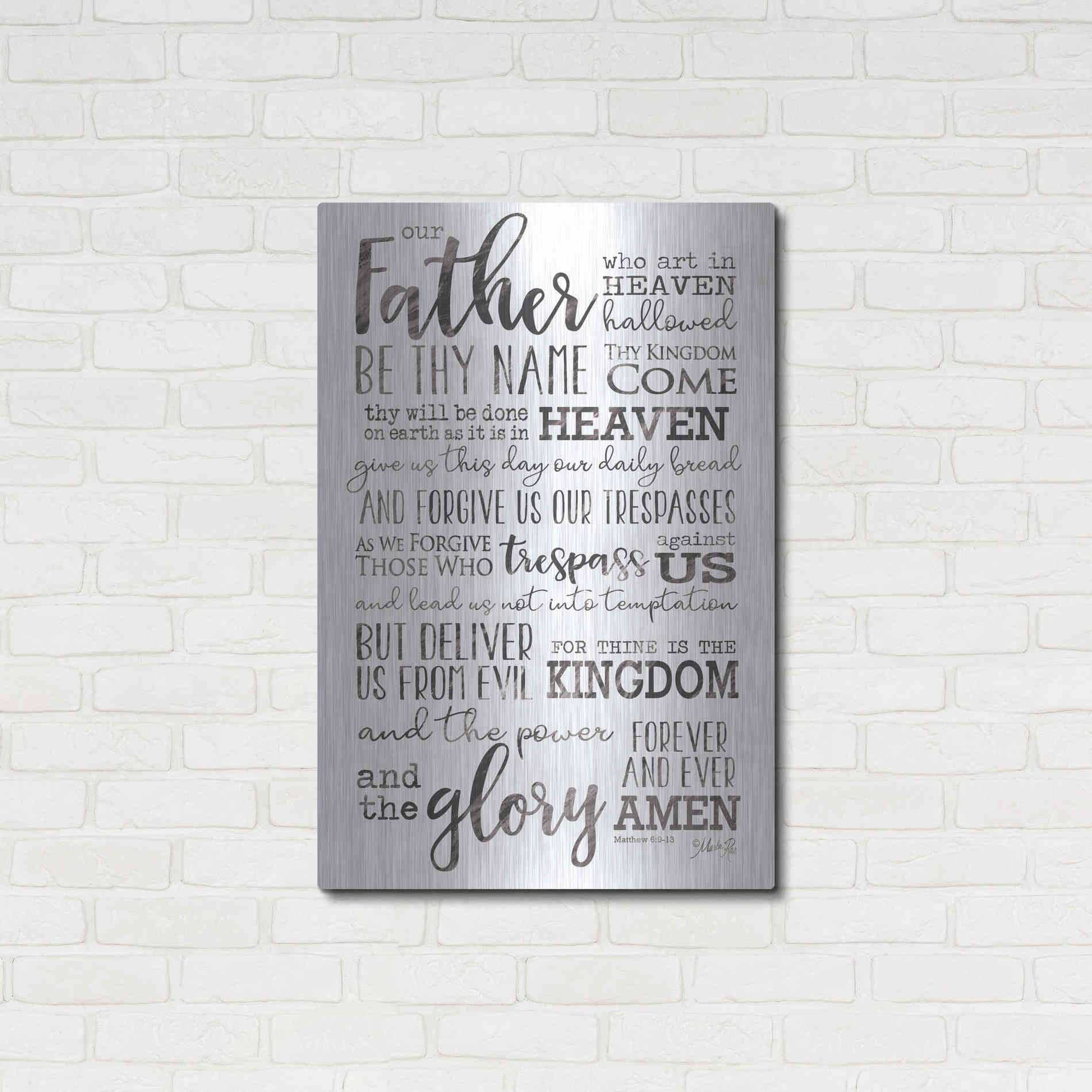 Luxe Metal Art 'Our Father' by Marla Rae, Metal Wall Art,24x36