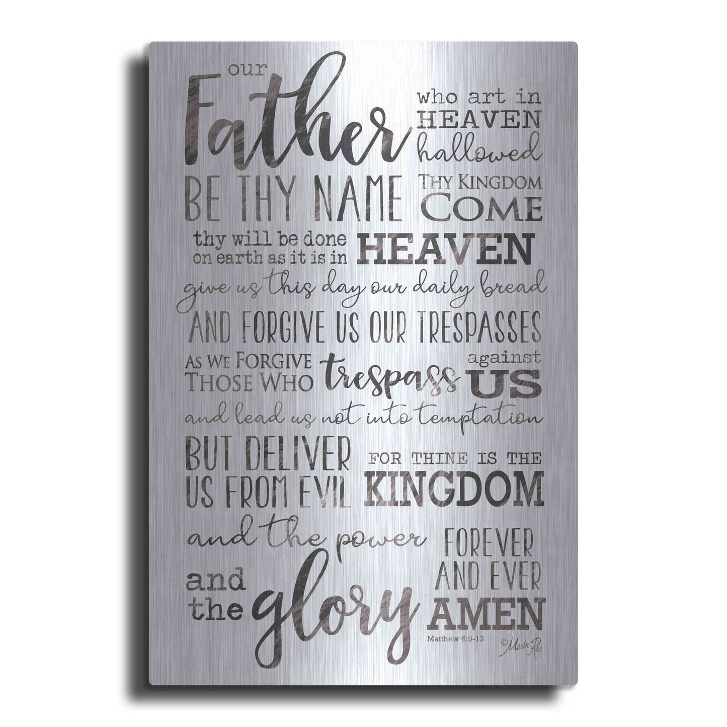 Luxe Metal Art 'Our Father' by Marla Rae, Metal Wall Art