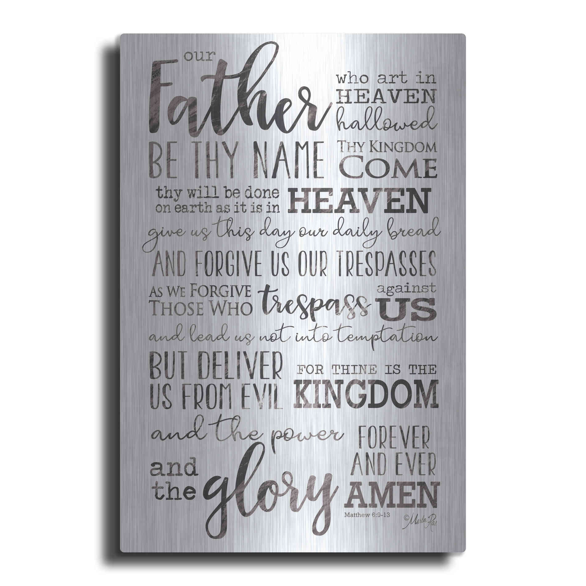 Luxe Metal Art 'Our Father' by Marla Rae, Metal Wall Art