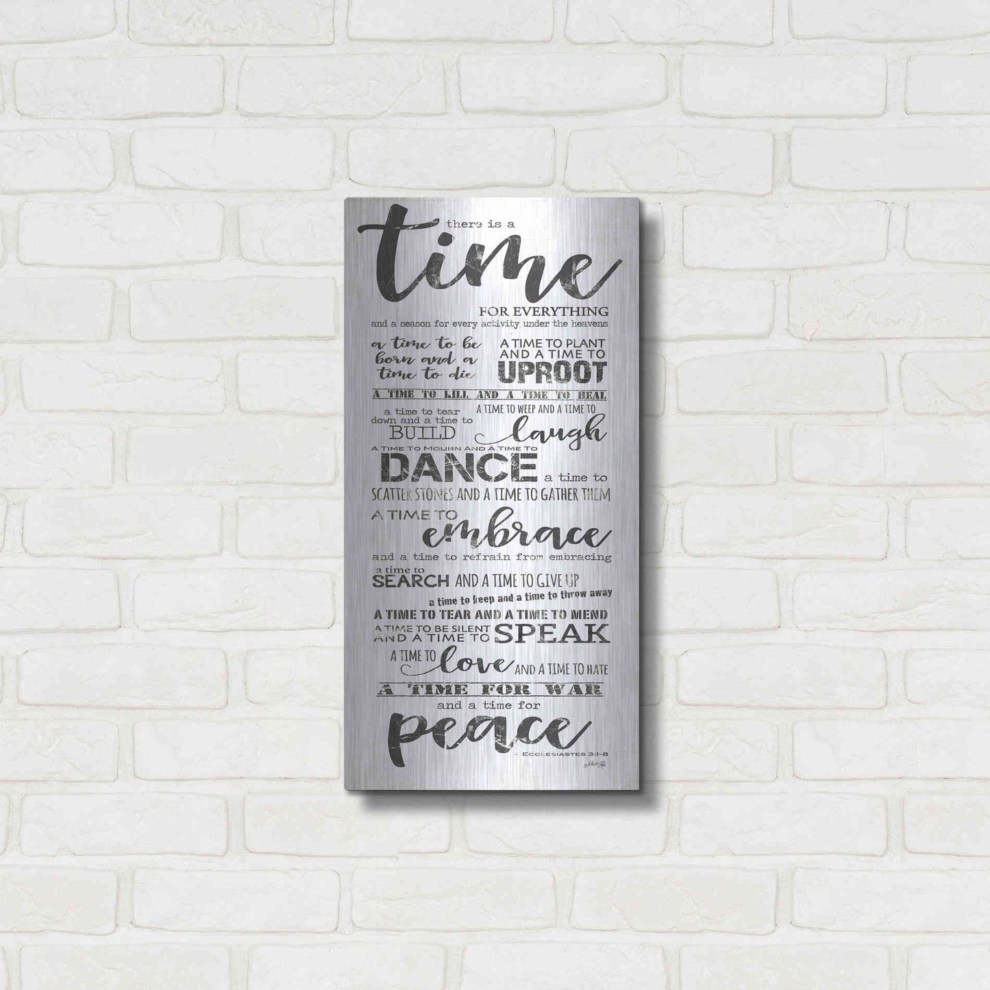 Luxe Metal Art 'Time for Everything II' by Marla Rae, Metal Wall Art,12x24