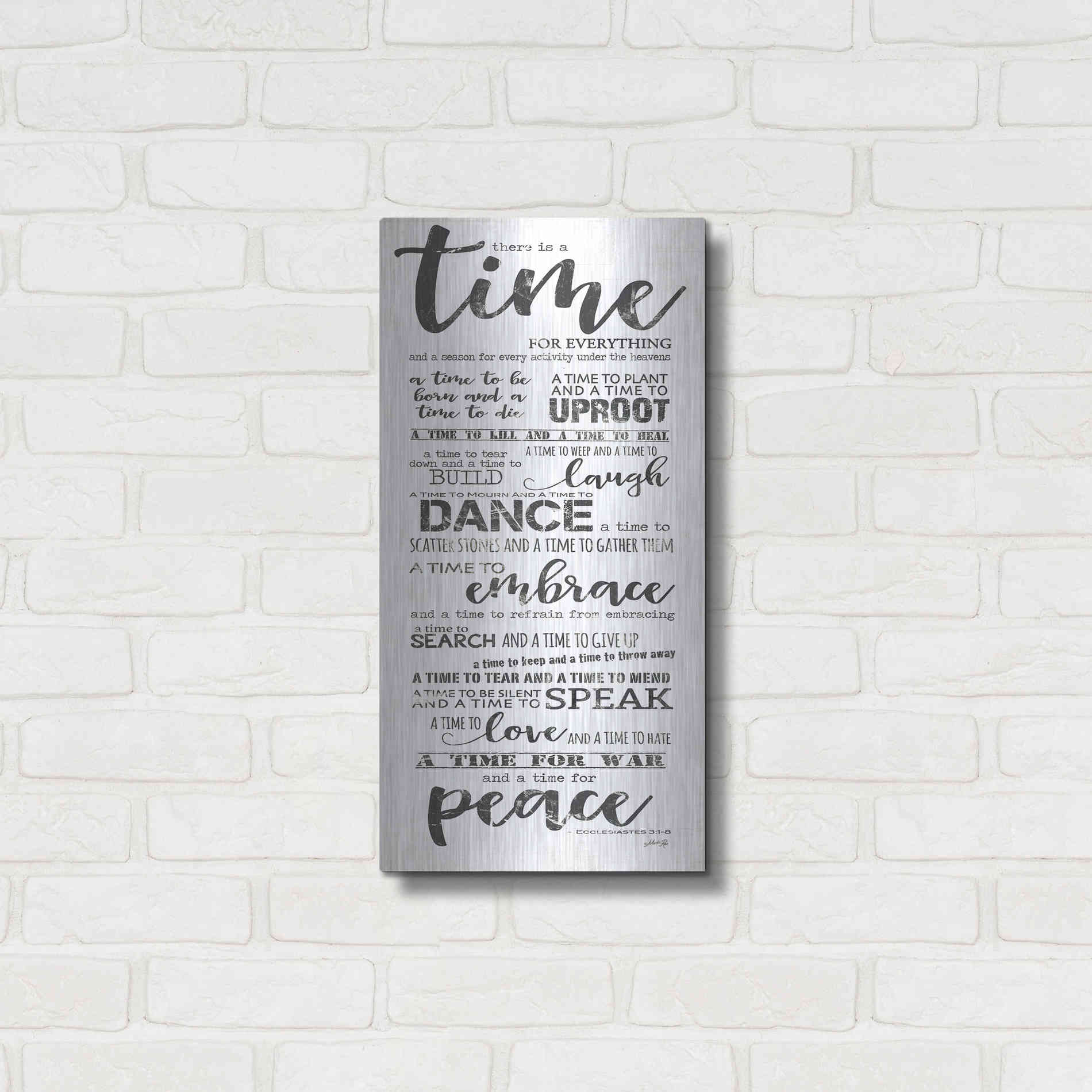 Luxe Metal Art 'Time for Everything II' by Marla Rae, Metal Wall Art,12x24