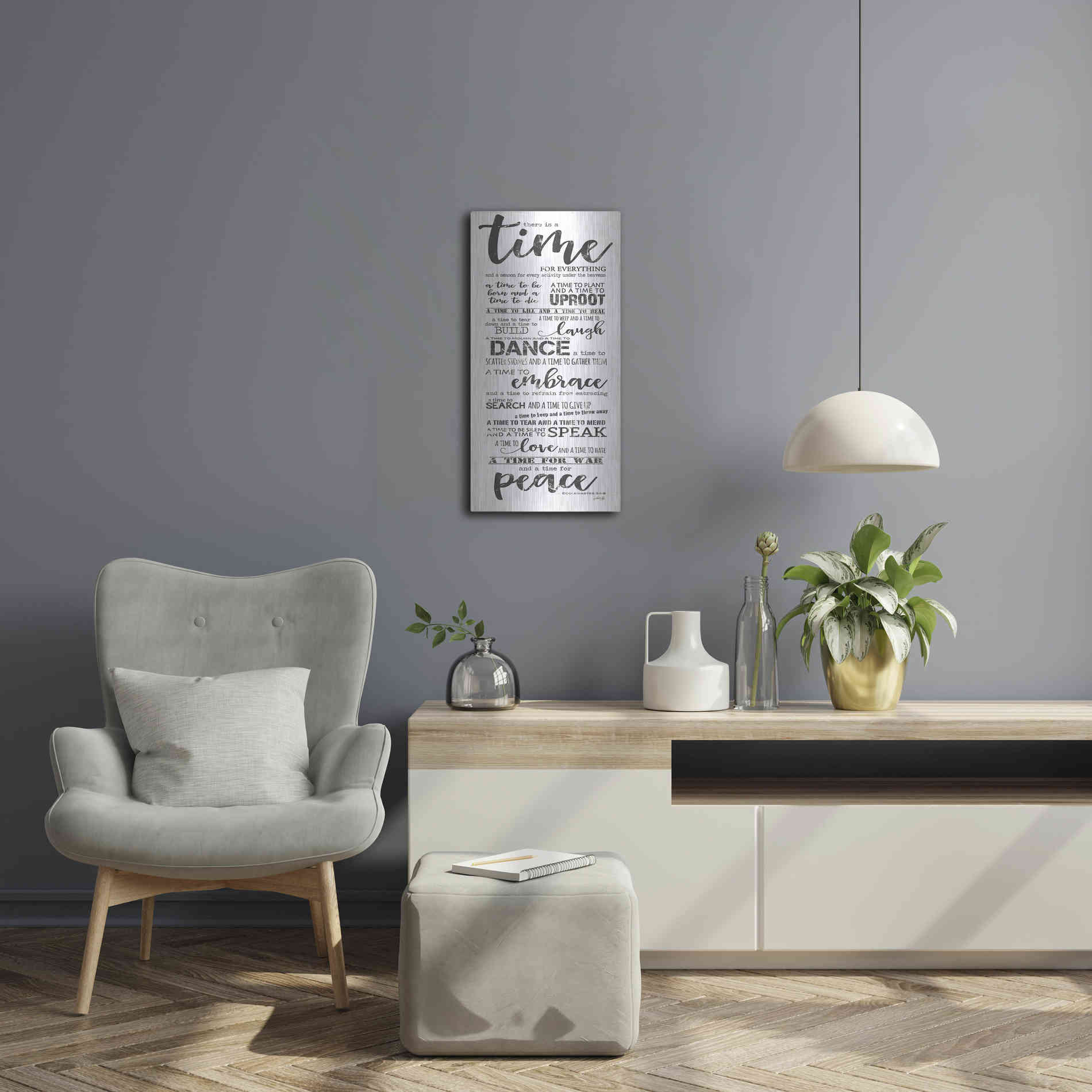 Luxe Metal Art 'Time for Everything II' by Marla Rae, Metal Wall Art,12x24