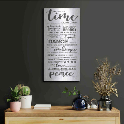 Luxe Metal Art 'Time for Everything II' by Marla Rae, Metal Wall Art,12x24