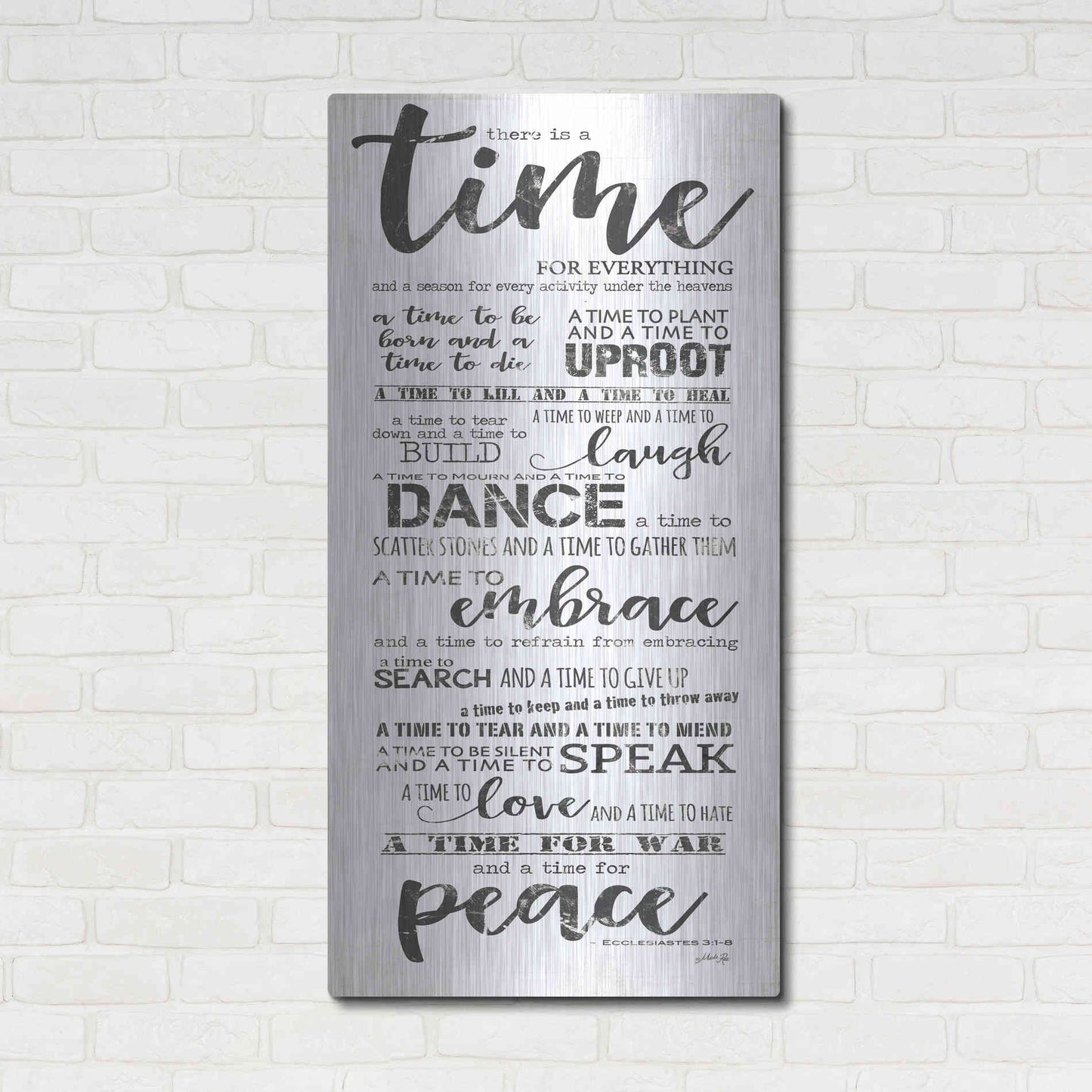 Luxe Metal Art 'Time for Everything II' by Marla Rae, Metal Wall Art,24x48
