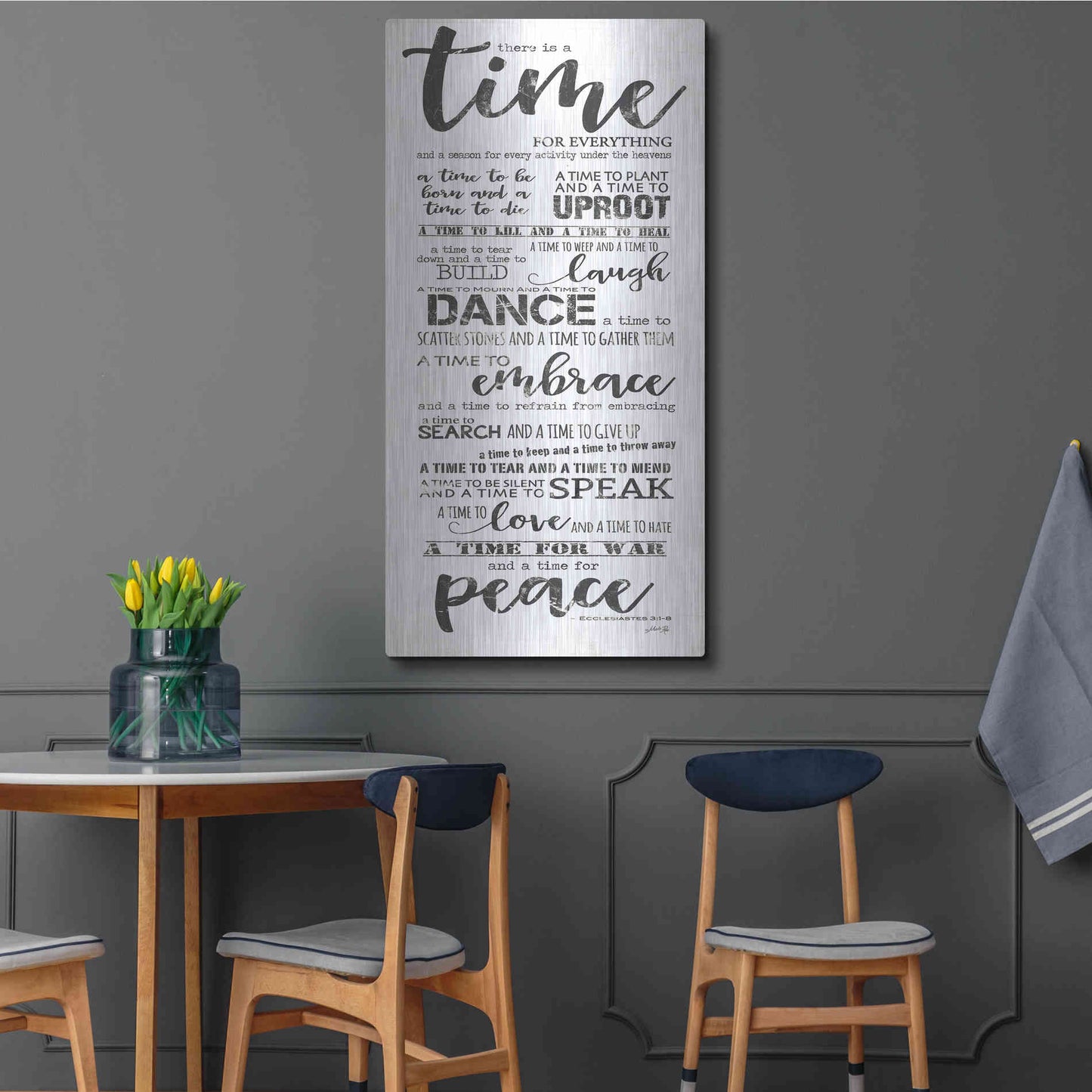 Luxe Metal Art 'Time for Everything II' by Marla Rae, Metal Wall Art,24x48