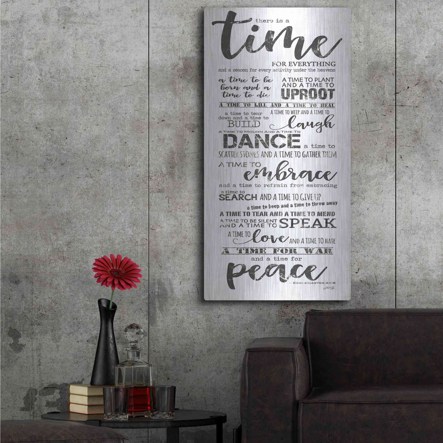 Luxe Metal Art 'Time for Everything II' by Marla Rae, Metal Wall Art,24x48