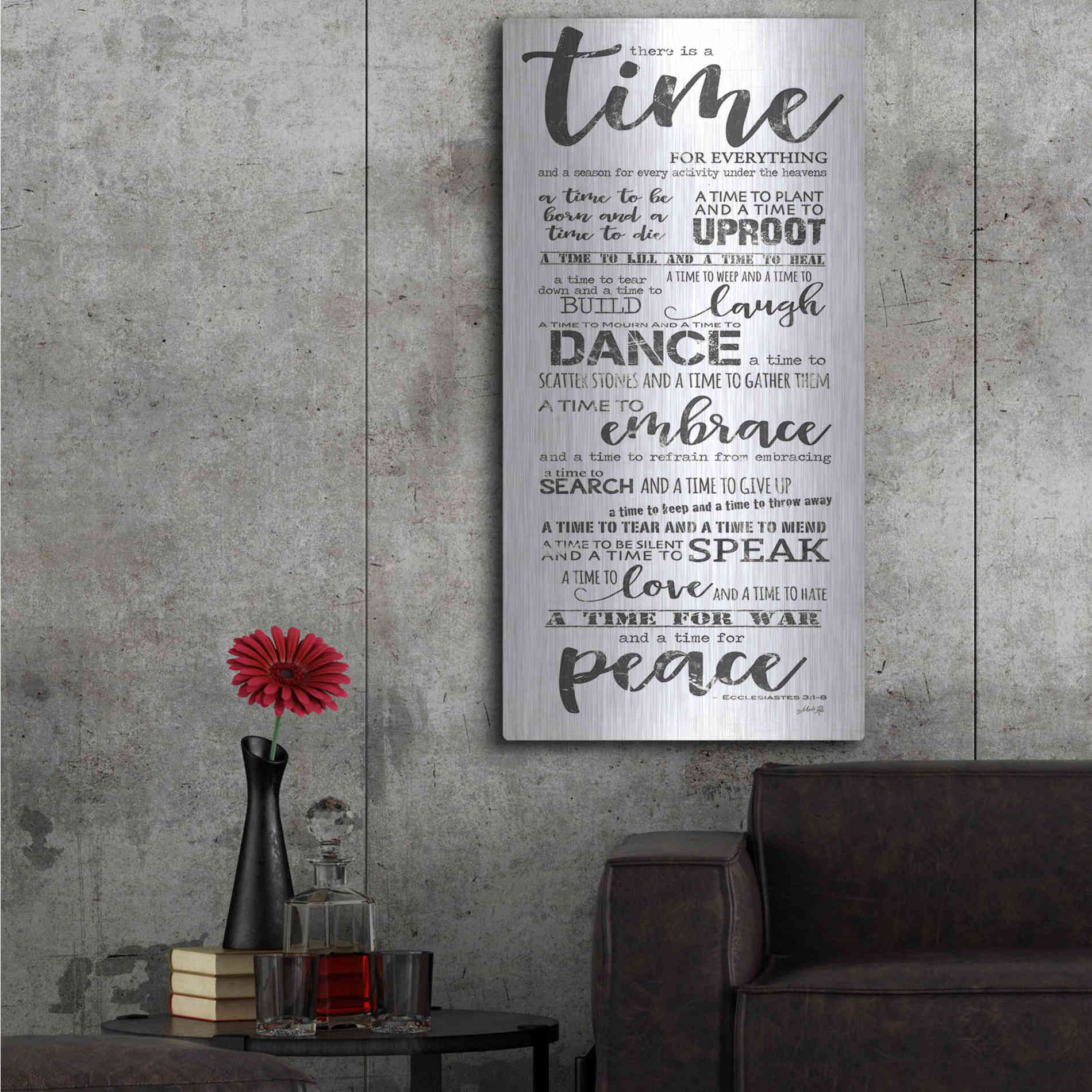 Luxe Metal Art 'Time for Everything II' by Marla Rae, Metal Wall Art,24x48