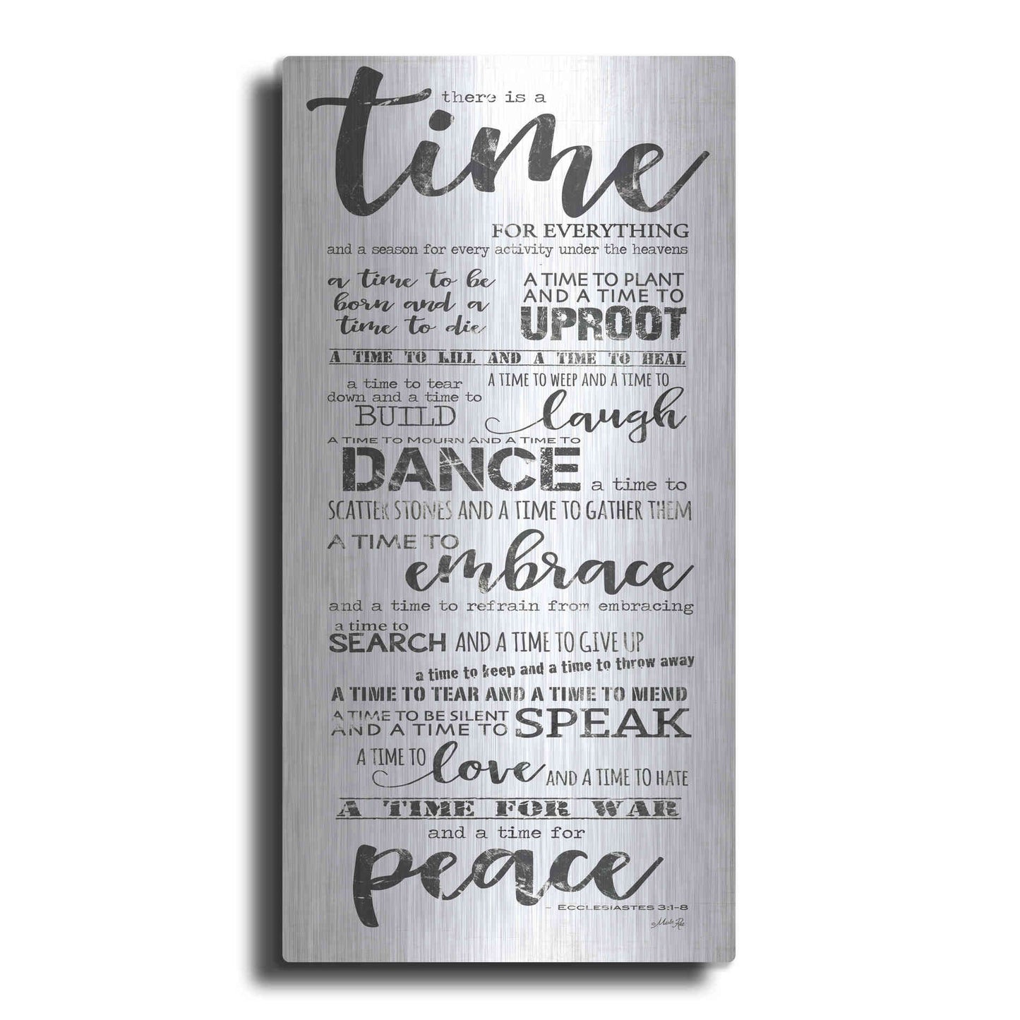 Luxe Metal Art 'Time for Everything II' by Marla Rae, Metal Wall Art