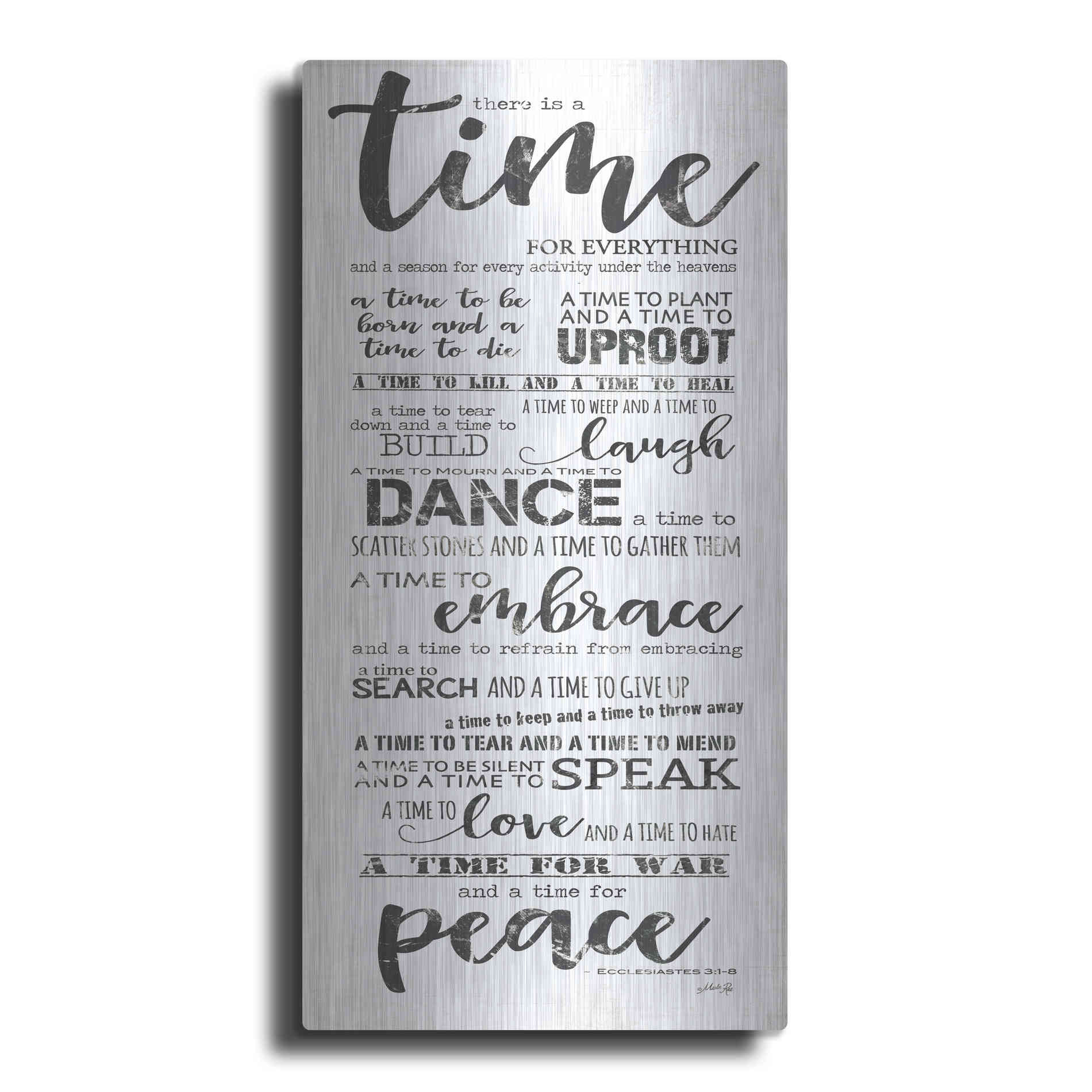 Luxe Metal Art 'Time for Everything II' by Marla Rae, Metal Wall Art