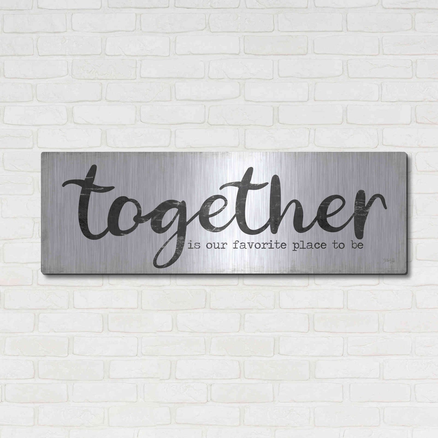 Luxe Metal Art 'Together is Our Favorite Place to Be' by Marla Rae, Metal Wall Art,48x16