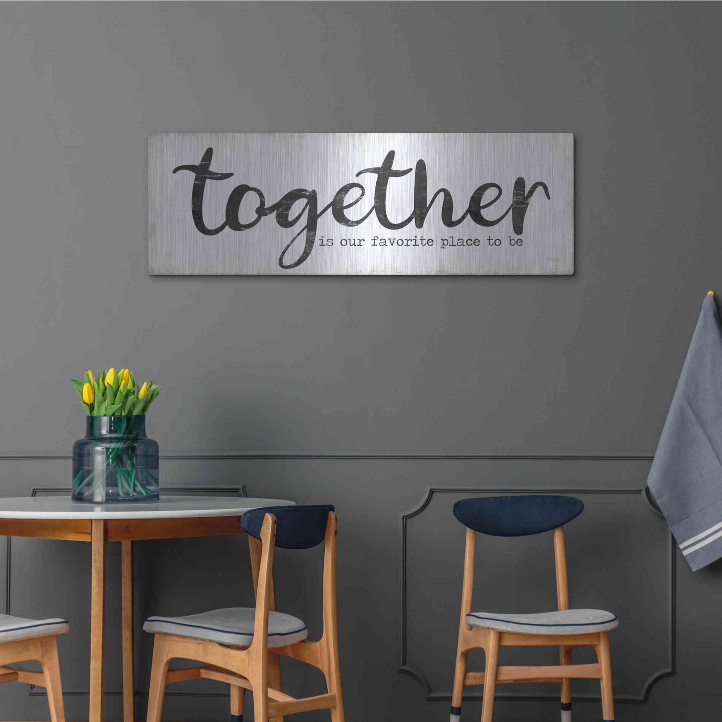Luxe Metal Art 'Together is Our Favorite Place to Be' by Marla Rae, Metal Wall Art,48x16