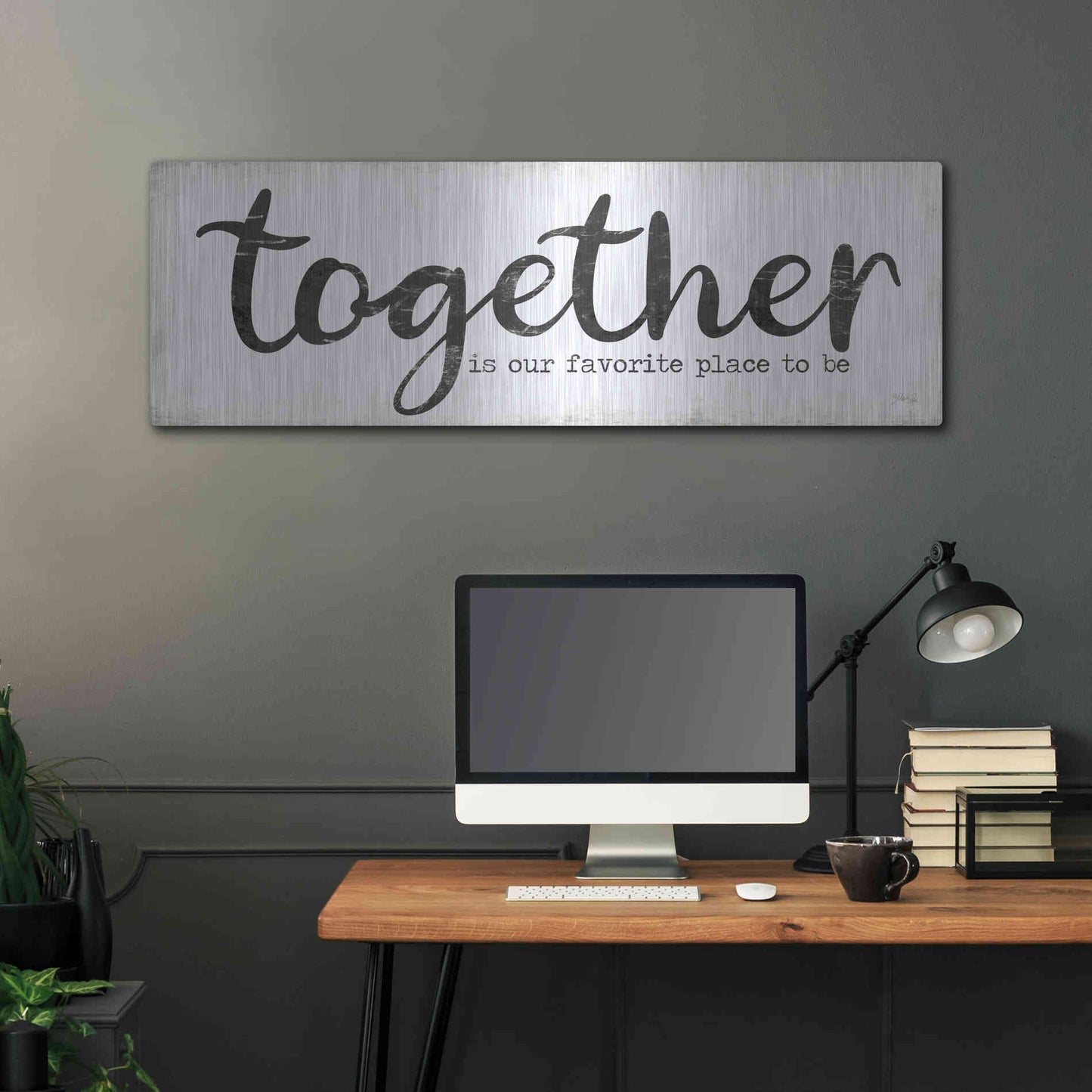 Luxe Metal Art 'Together is Our Favorite Place to Be' by Marla Rae, Metal Wall Art,48x16
