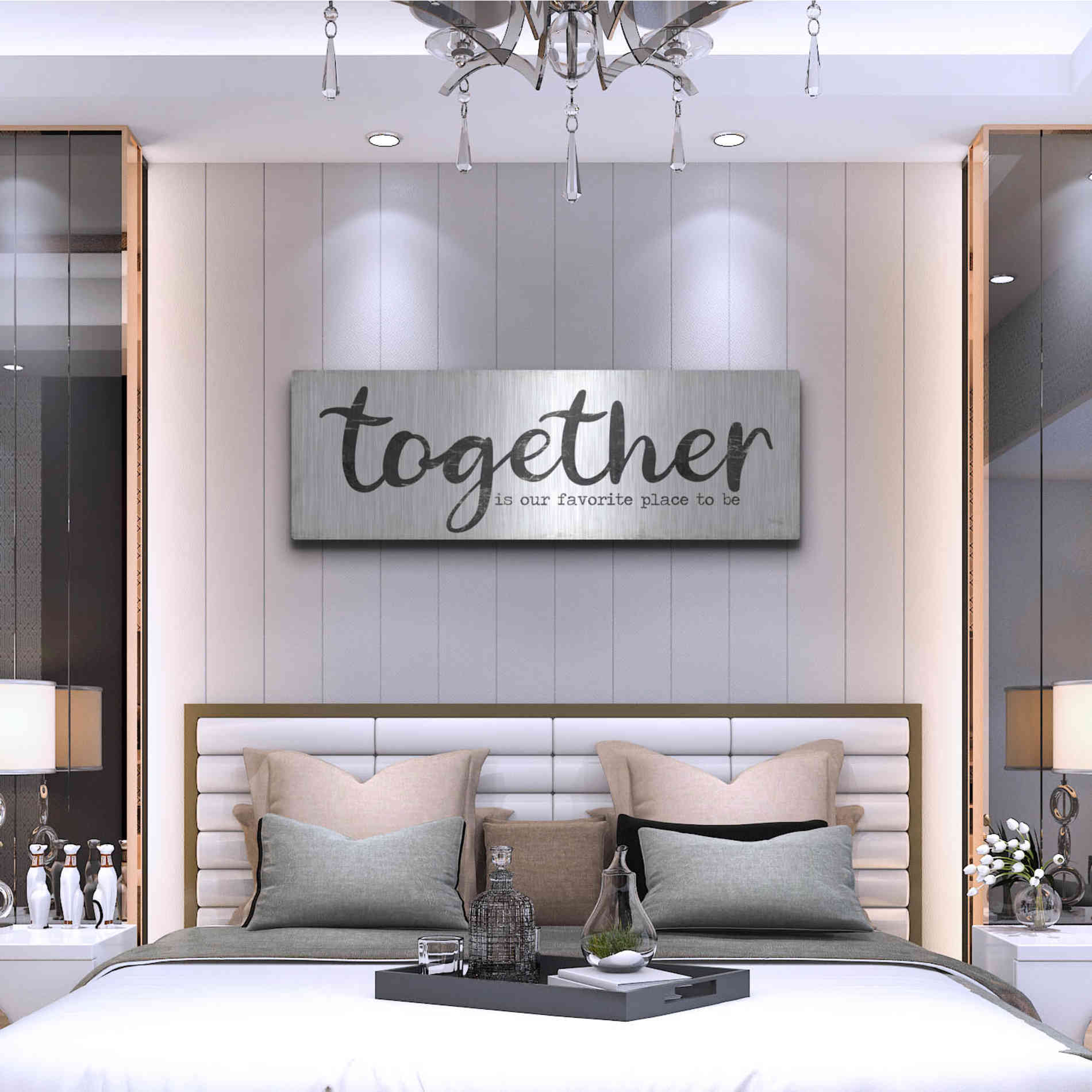 Luxe Metal Art 'Together is Our Favorite Place to Be' by Marla Rae, Metal Wall Art,48x16