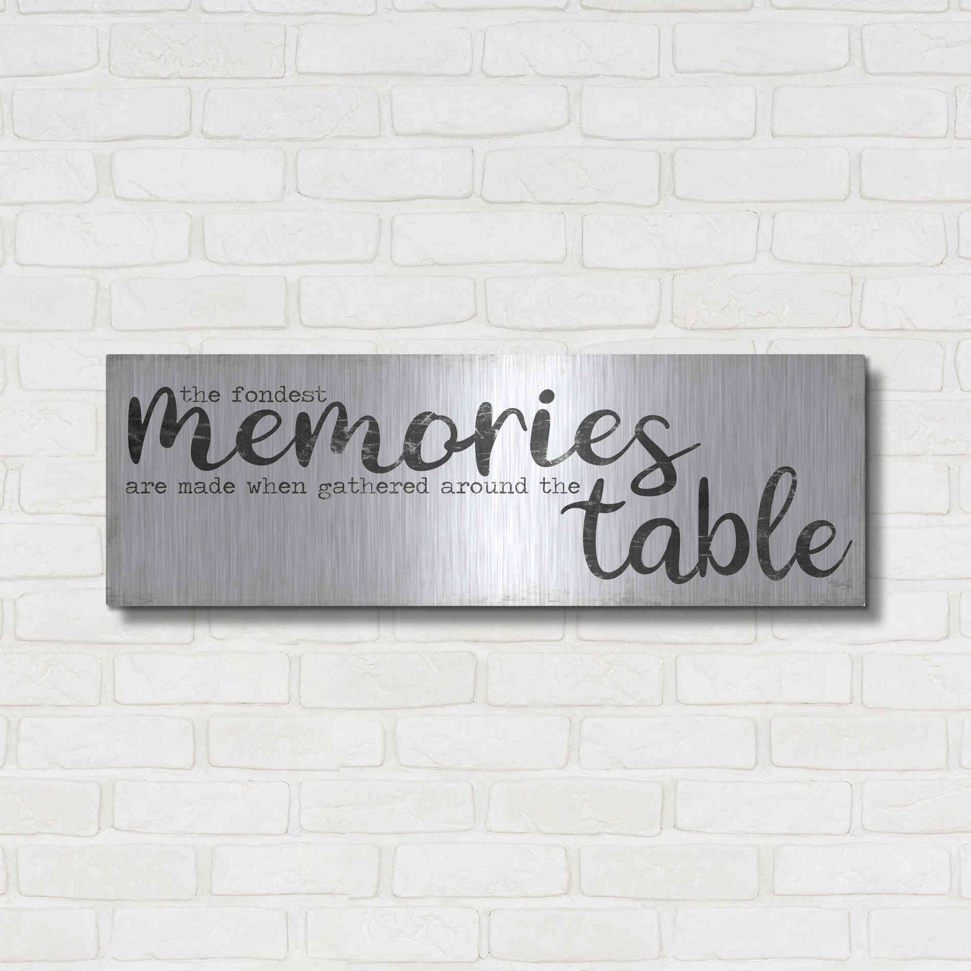 Luxe Metal Art 'The Fondest Memories' by Marla Rae, Metal Wall Art,36x12