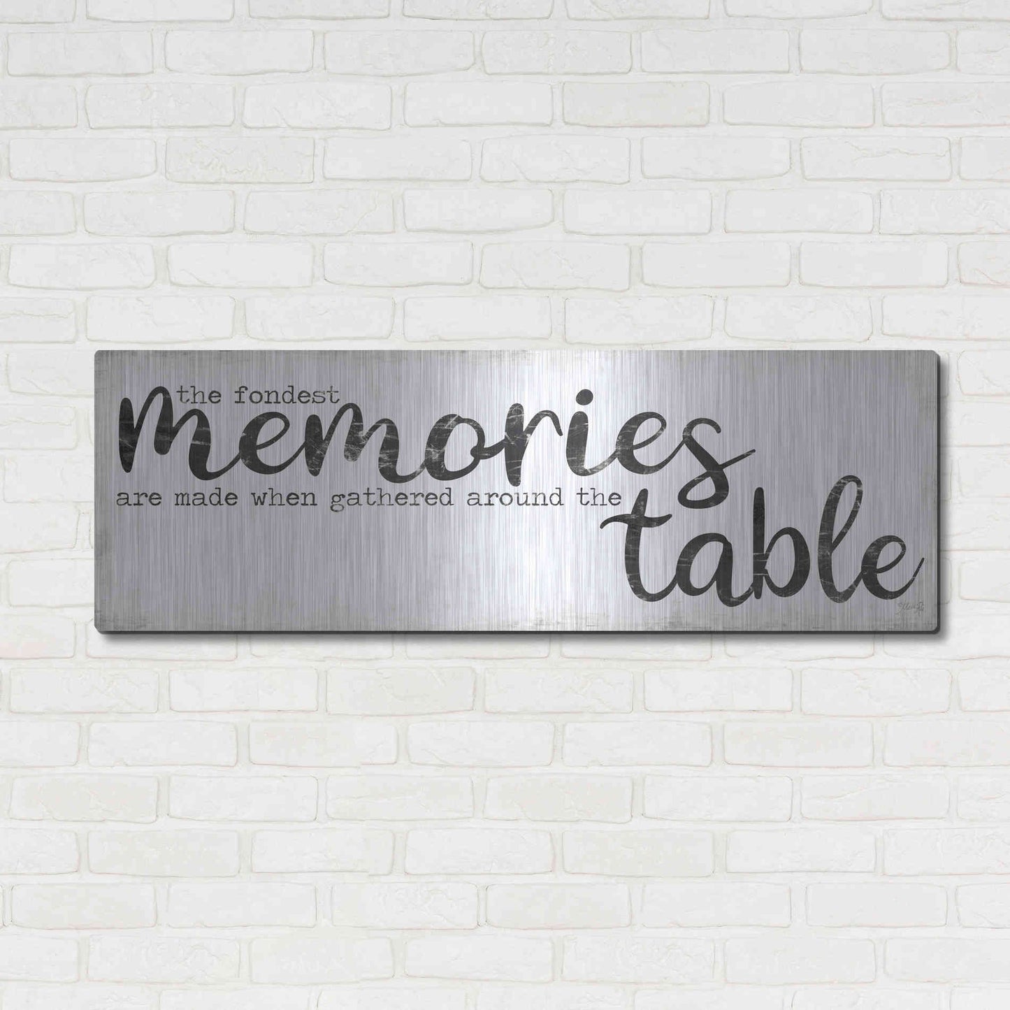 Luxe Metal Art 'The Fondest Memories' by Marla Rae, Metal Wall Art,48x16