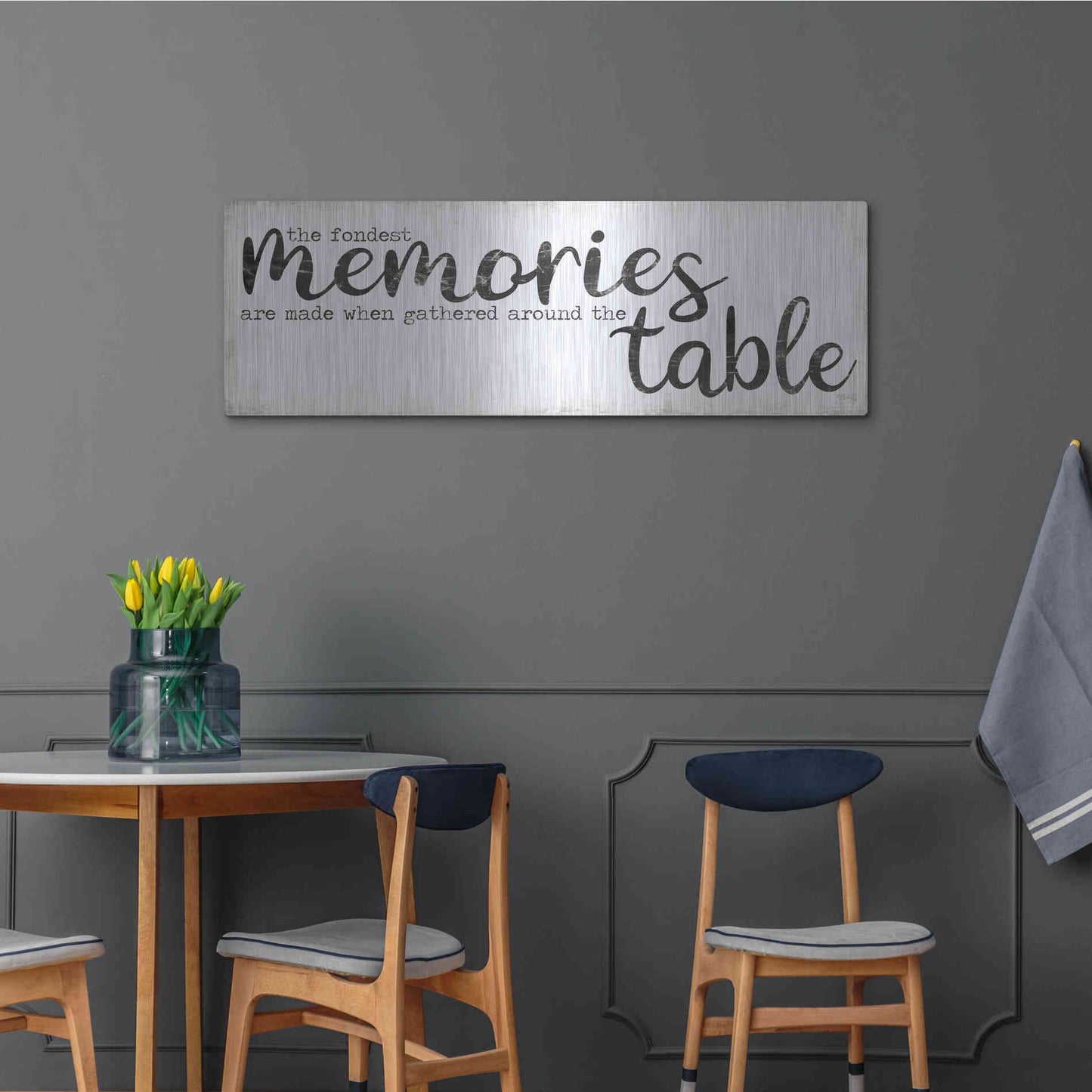 Luxe Metal Art 'The Fondest Memories' by Marla Rae, Metal Wall Art,48x16