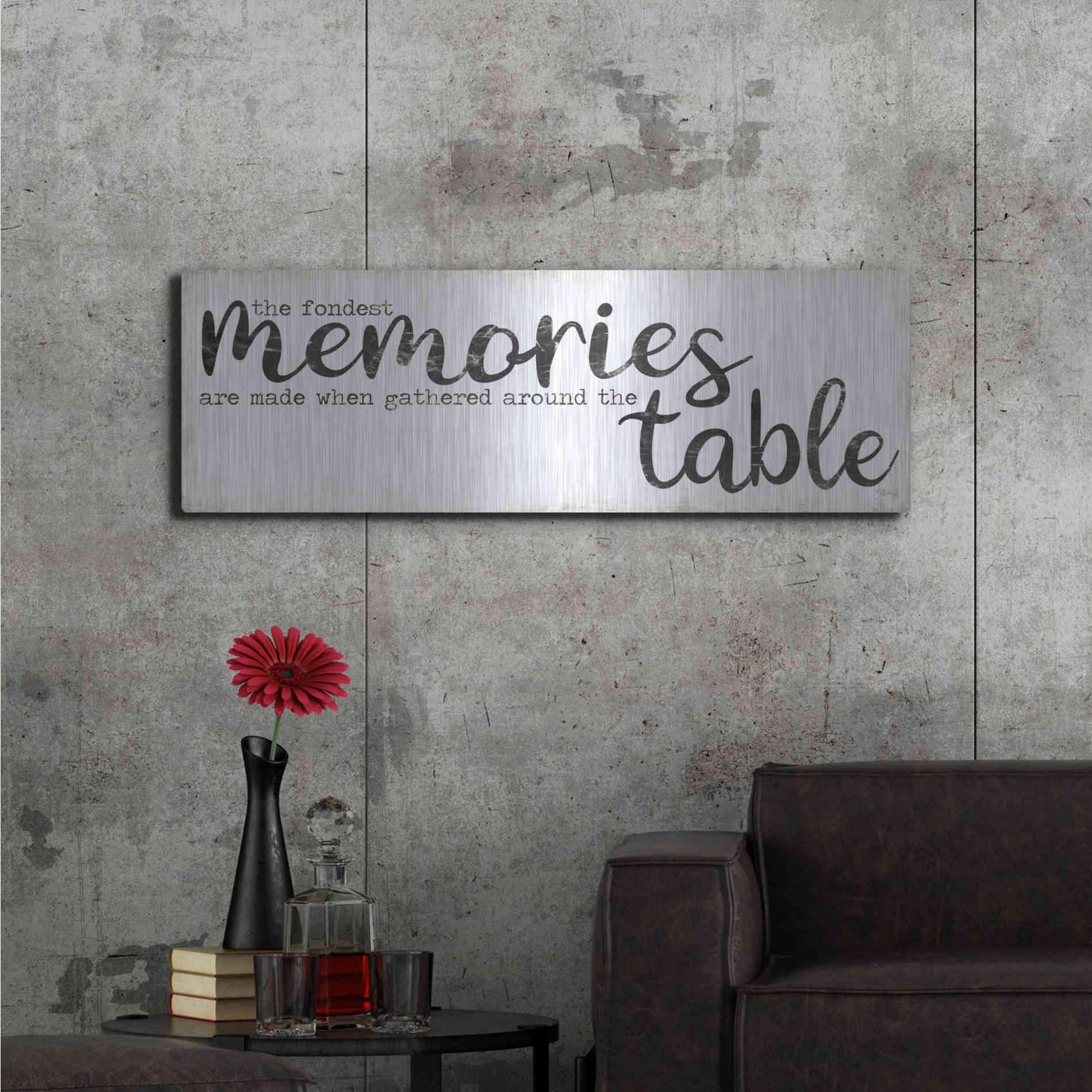 Luxe Metal Art 'The Fondest Memories' by Marla Rae, Metal Wall Art,48x16