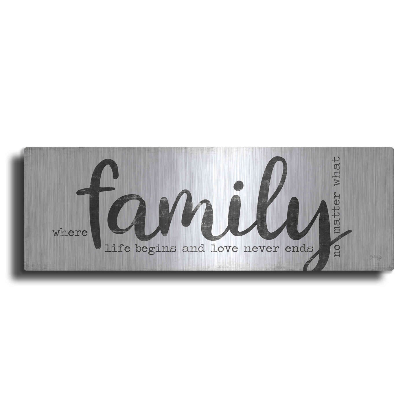 Luxe Metal Art 'Family Where Life Begins' by Marla Rae, Metal Wall Art