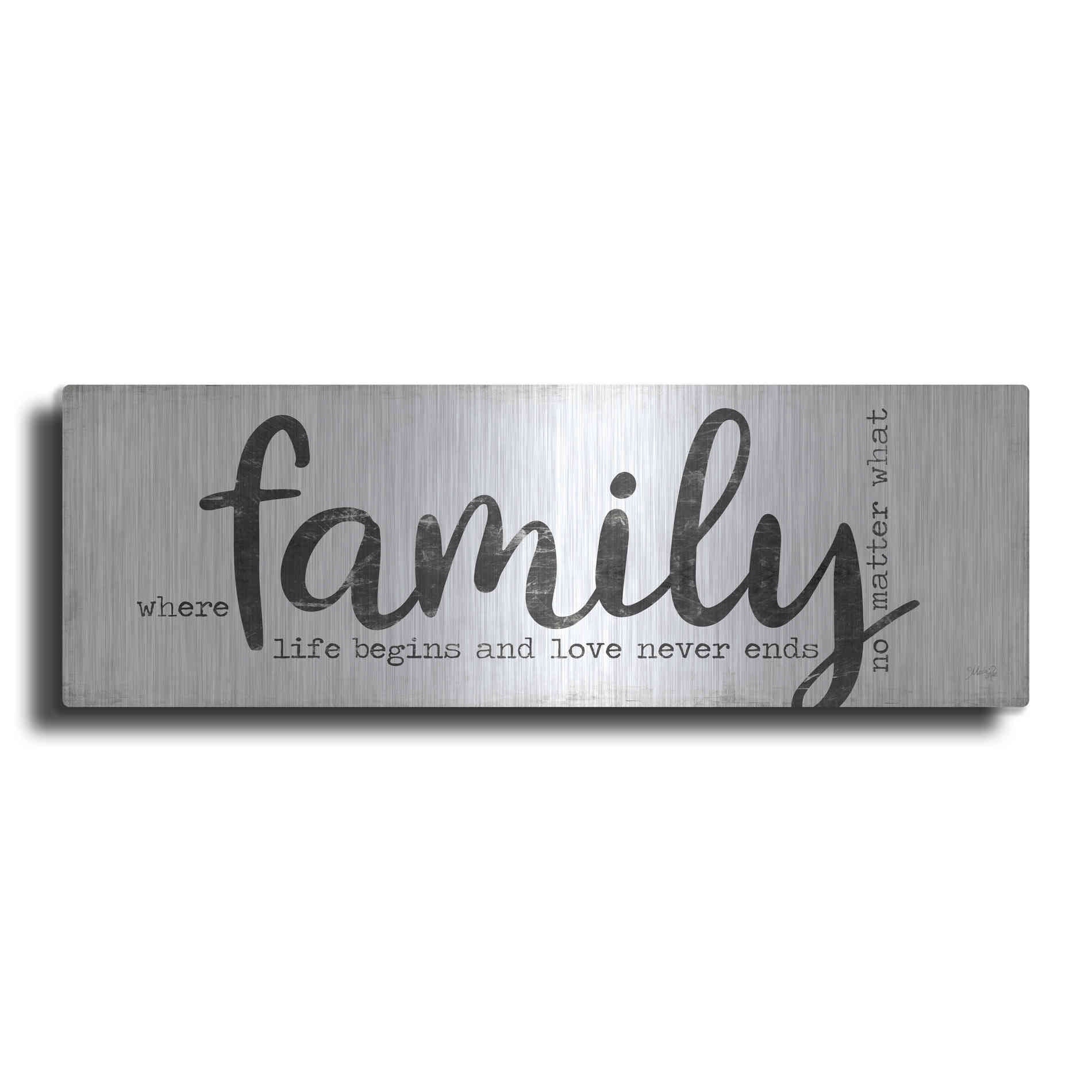 Luxe Metal Art 'Family Where Life Begins' by Marla Rae, Metal Wall Art