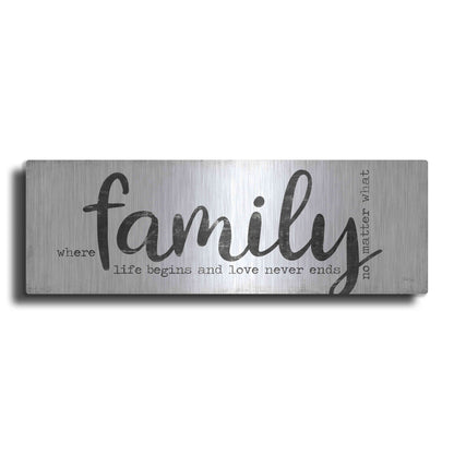 Luxe Metal Art 'Family Where Life Begins' by Marla Rae, Metal Wall Art